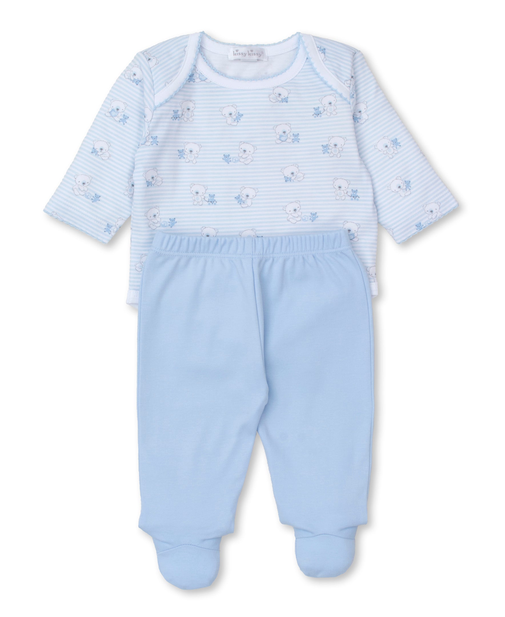 Beary Best Friends Blue Footed Pant Set