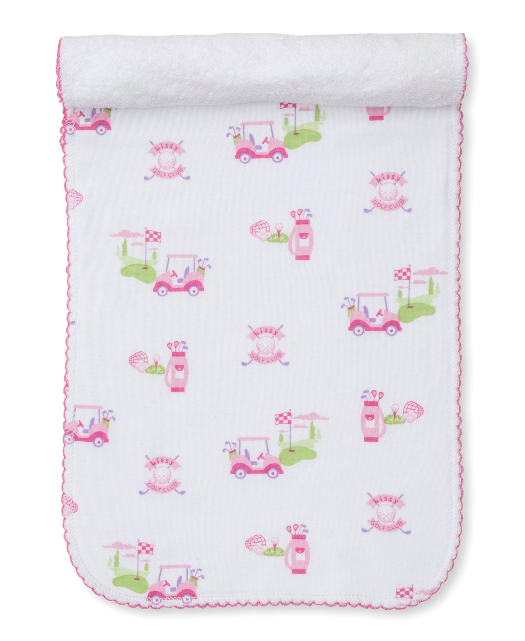 Kissy Golf Club Pink Burp Cloth