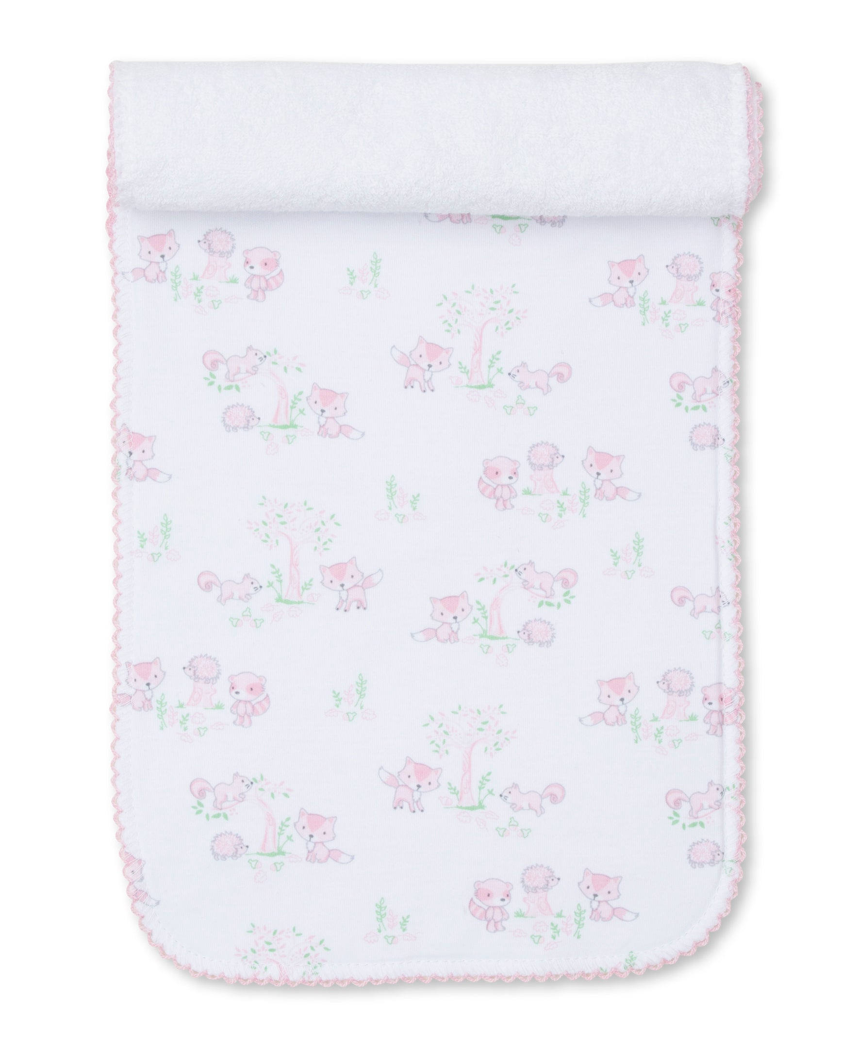 Forest Fun Pink Burp Cloth - Kissy Kissy