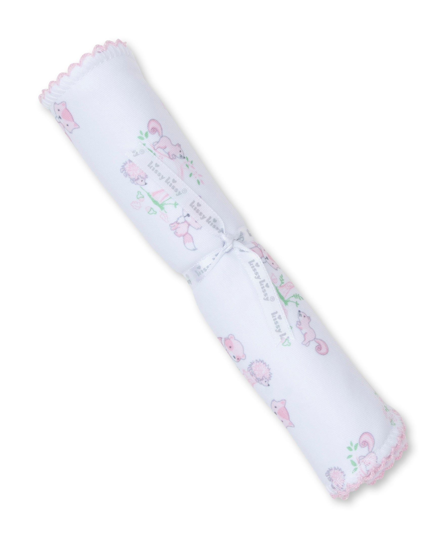 Forest Fun Pink Burp Cloth - Kissy Kissy