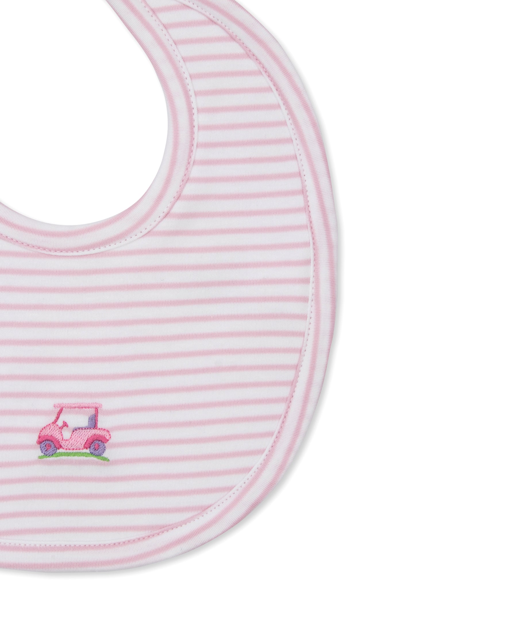 Fairway Foursome Pink Stripe Bib - Kissy Kissy