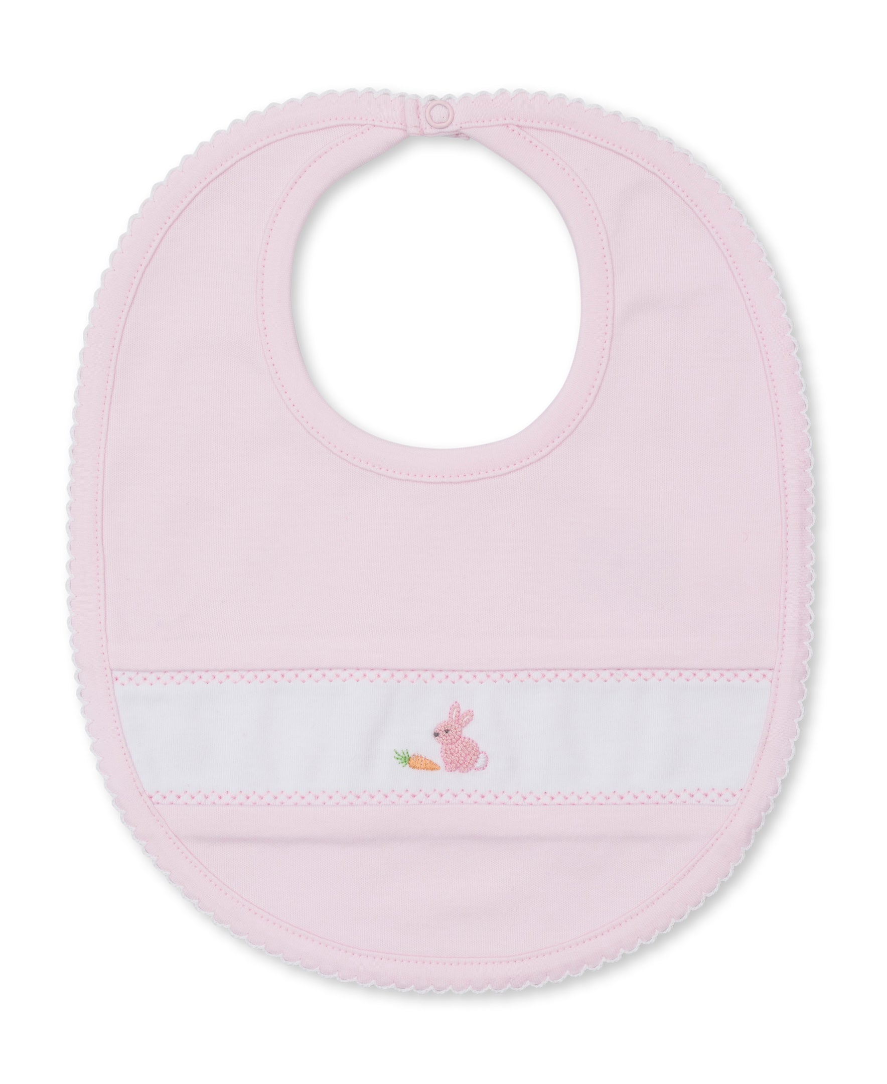 Premier Baby Bunny Patch Pink Hand Emb. Bib - Kissy Kissy