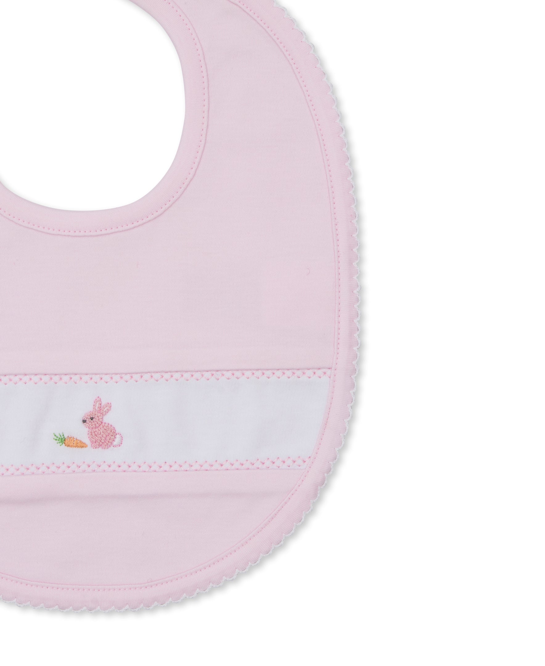 Premier Baby Bunny Patch Pink Hand Emb. Bib - Kissy Kissy