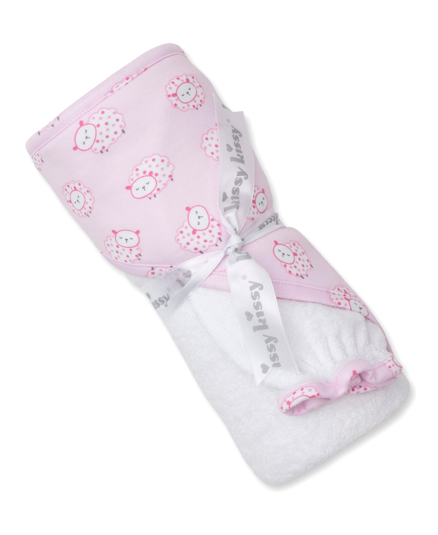 Fleecy Sheep Pink Towel & Mitt Set - Kissy Kissy