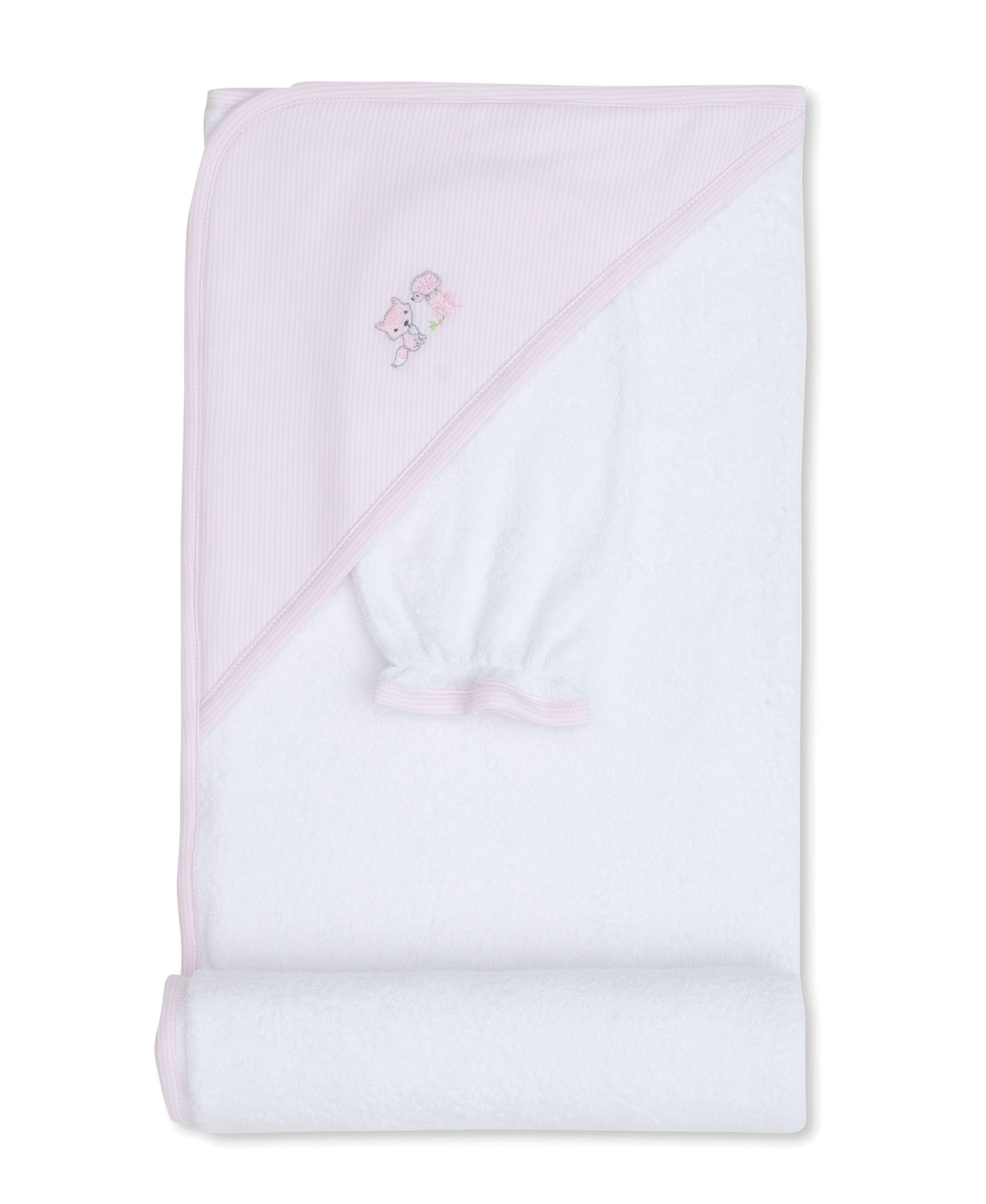 Forest Fun Pink Hooded Towel & Mitt Set - Kissy Kissy