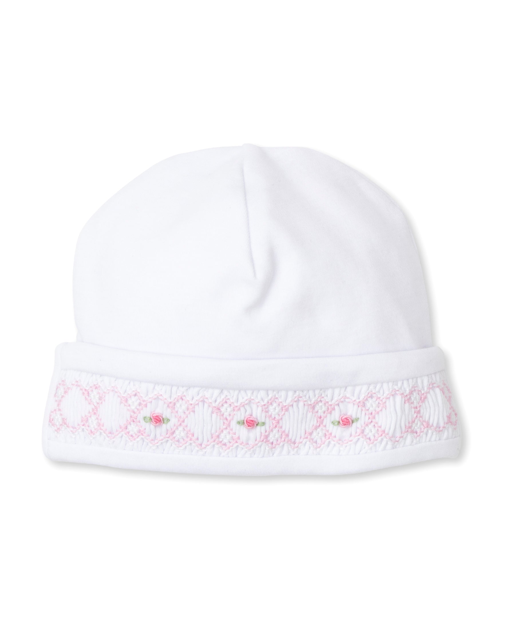CLB Summer 24 White/Pink Hand Smocked Hat - Kissy Kissy
