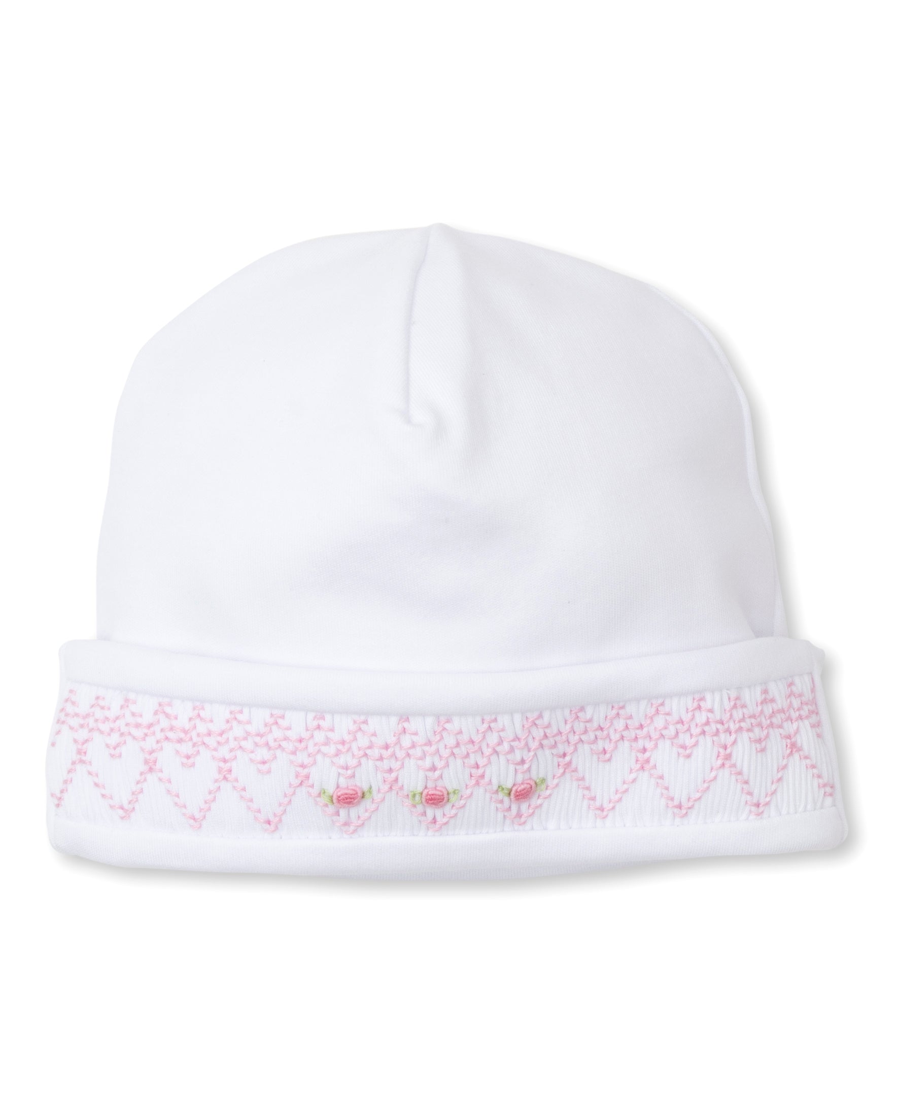CLB Summer Bishop 24 White/Pink Hand Smocked Hat - Kissy Kissy