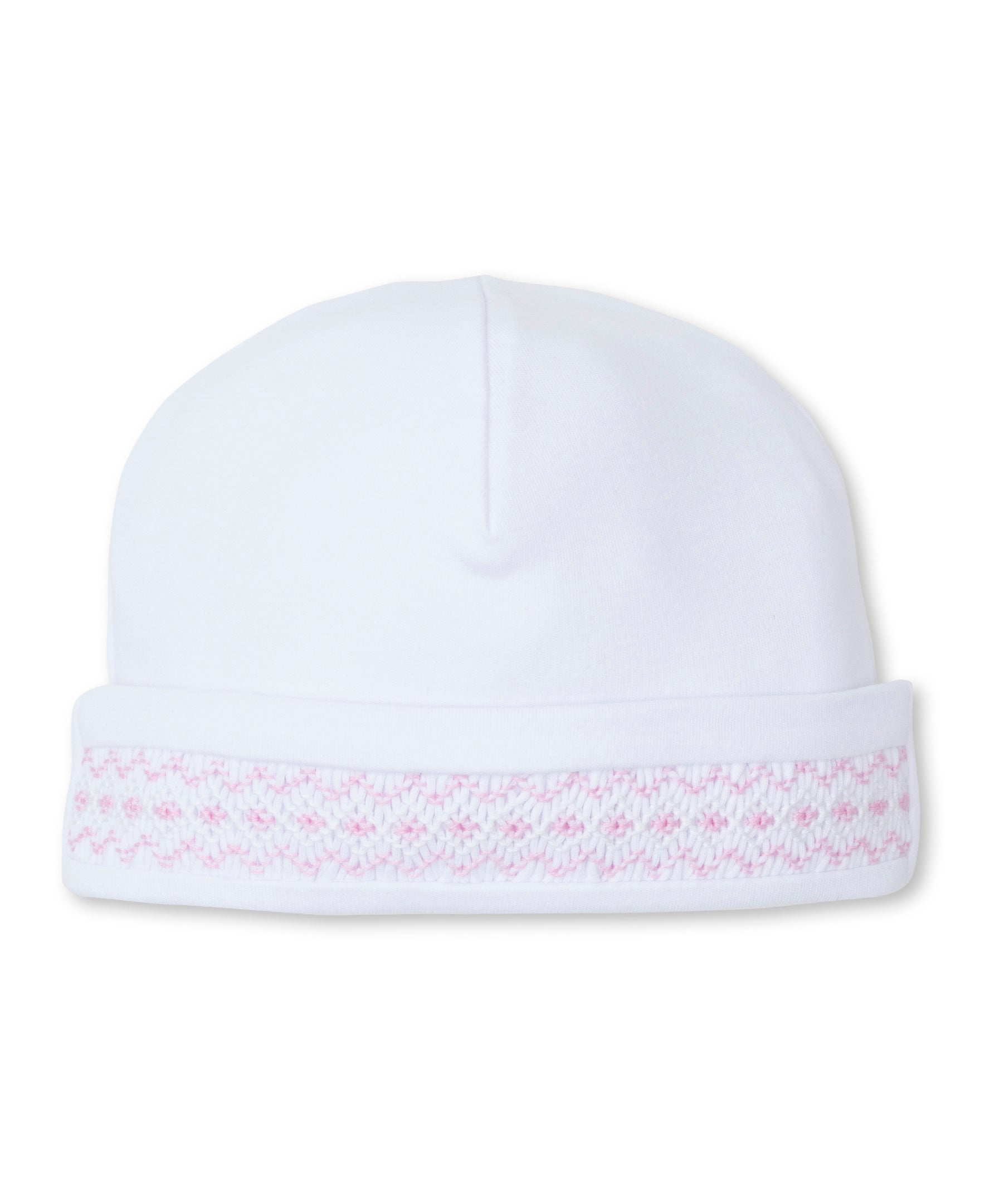 CLB Fall 24 White/Pink Hand Smocked Hat - Kissy Kissy