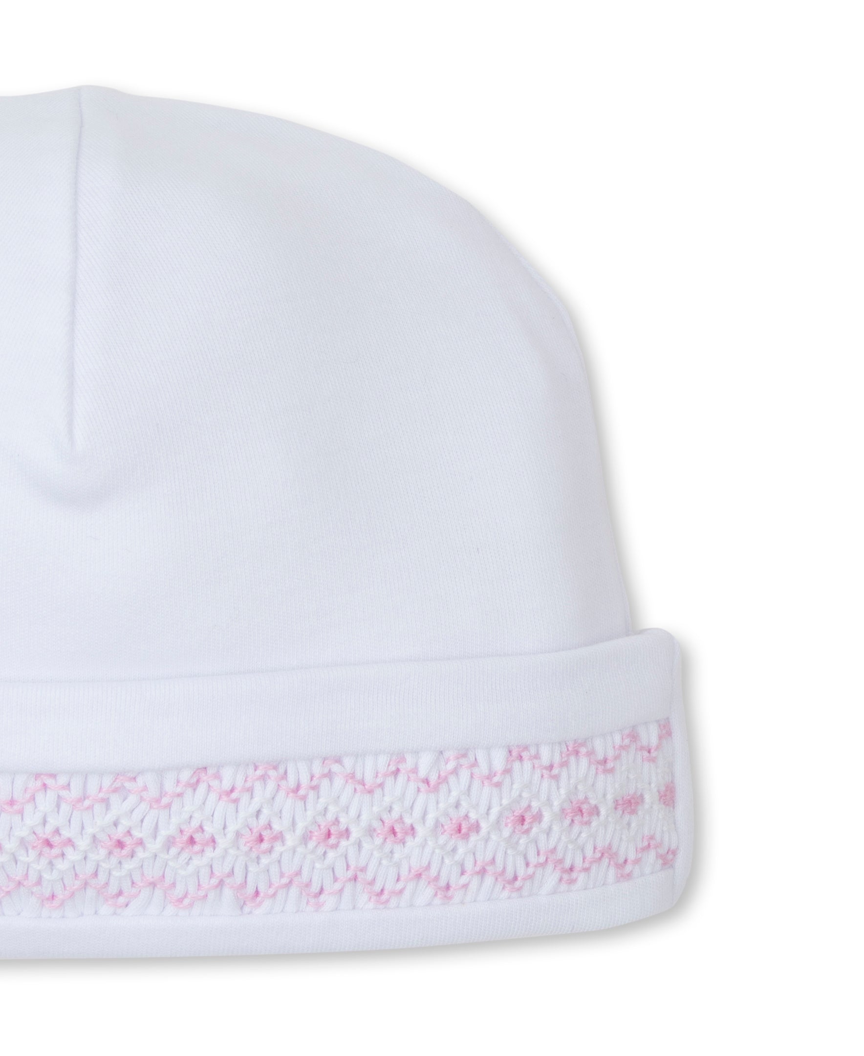 CLB Fall 24 White/Pink Hand Smocked Hat - Kissy Kissy