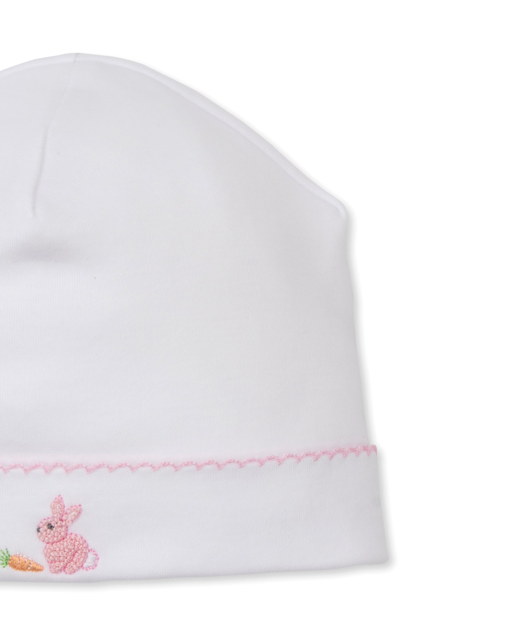 Premier Baby Bunny Patch White/Pink Hand Emb. Hat - Kissy Kissy