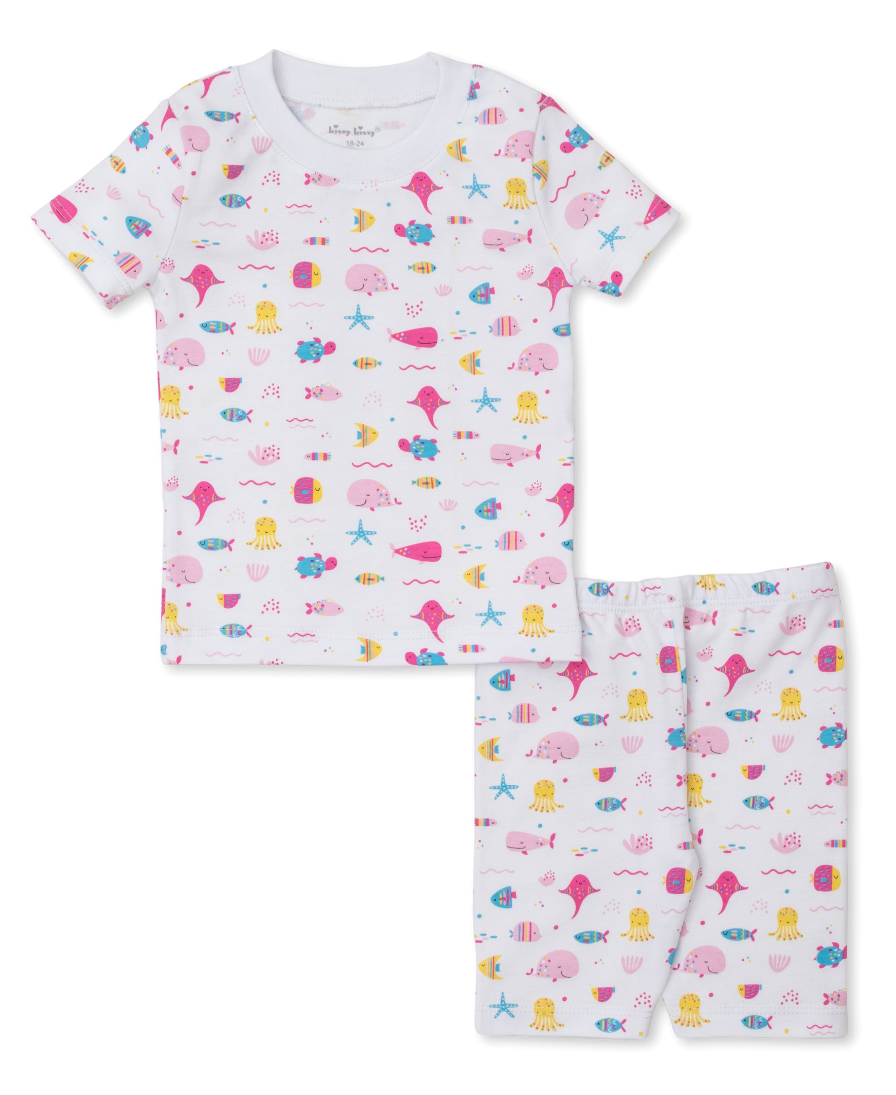 Sea Life Fun Pink Short Toddler Pajama Set - Kissy Kissy