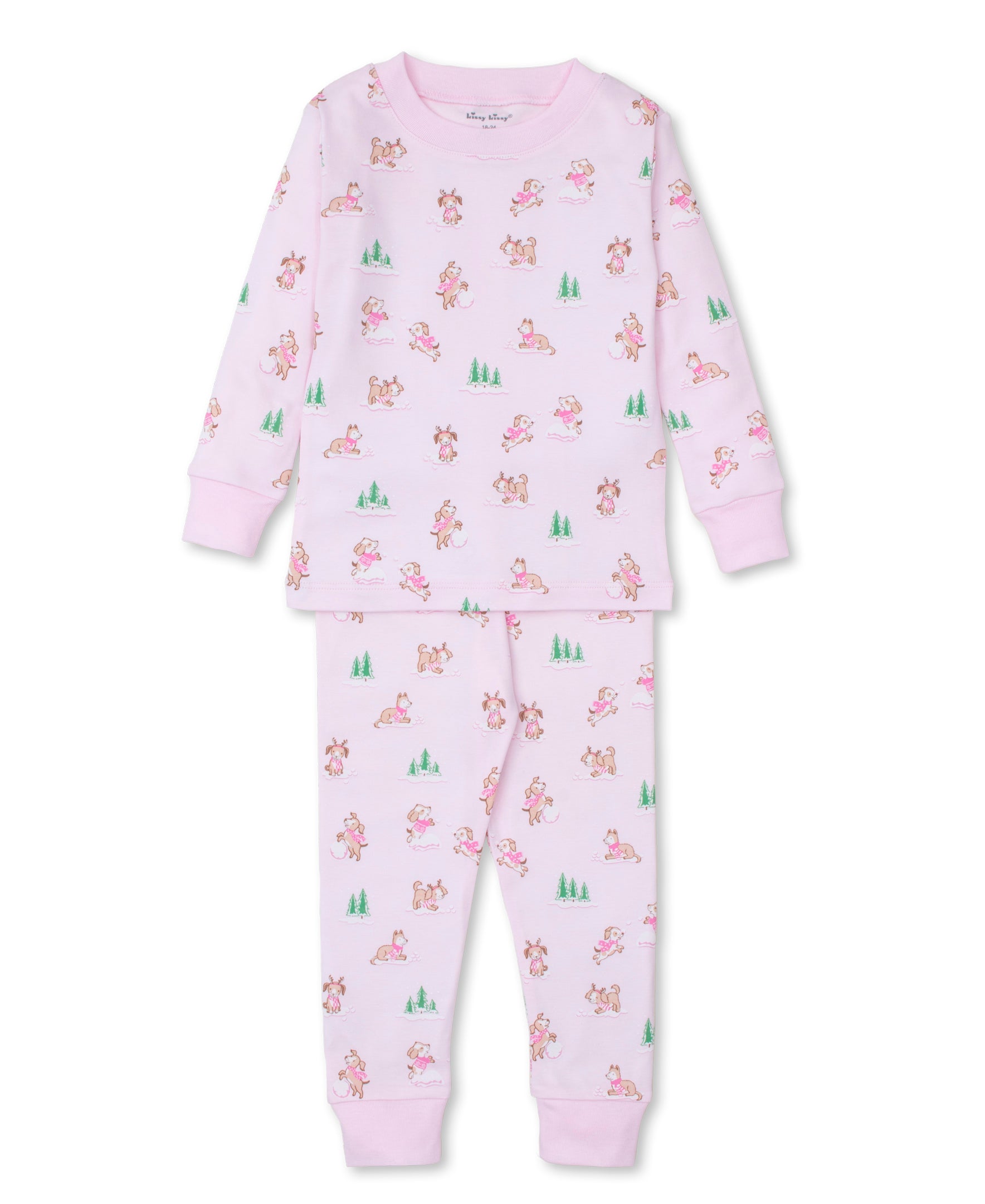 Puppy Snowball Pranks Pink Pajama Set - Kissy Kissy