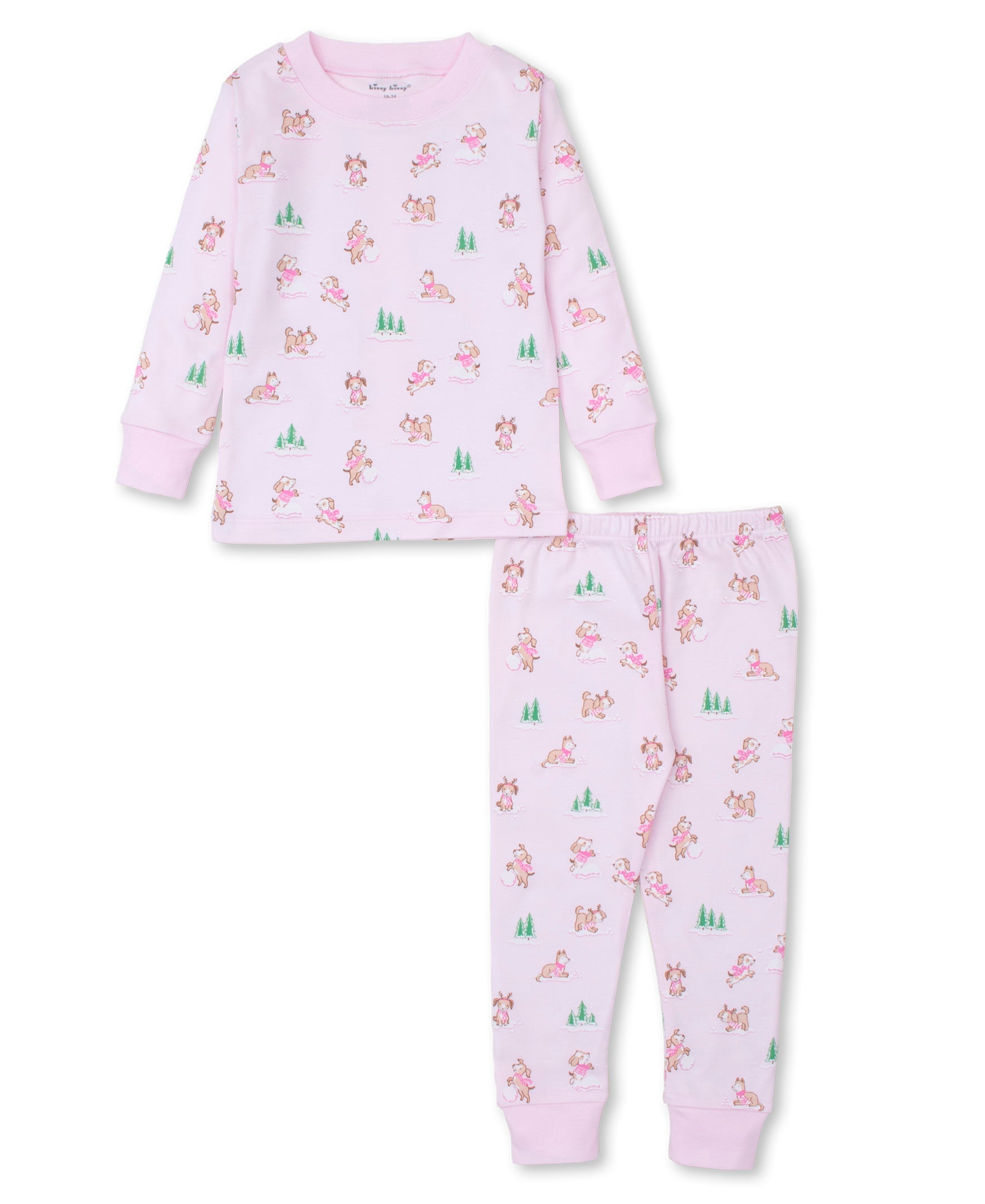 Puppy Snowball Pranks Pink Pajama Set - Kissy Kissy