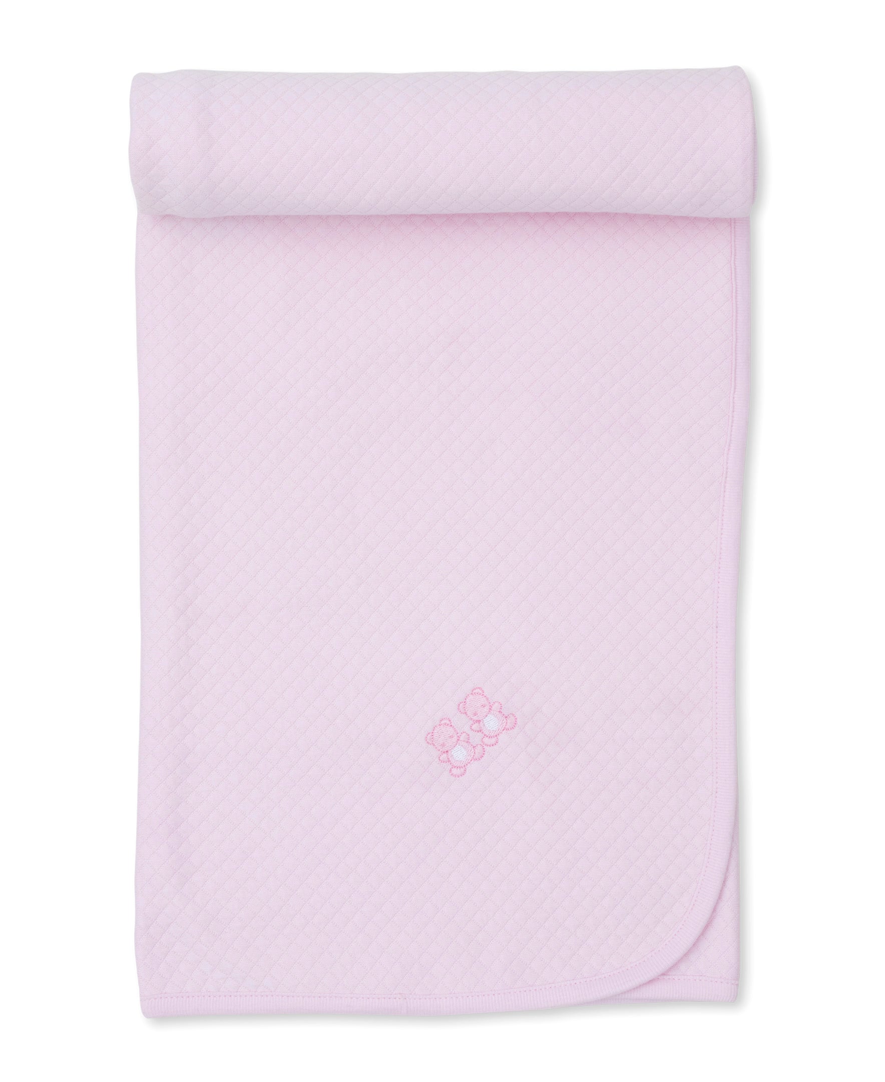 Baby Bear Cub Pink Jacquard Blanket