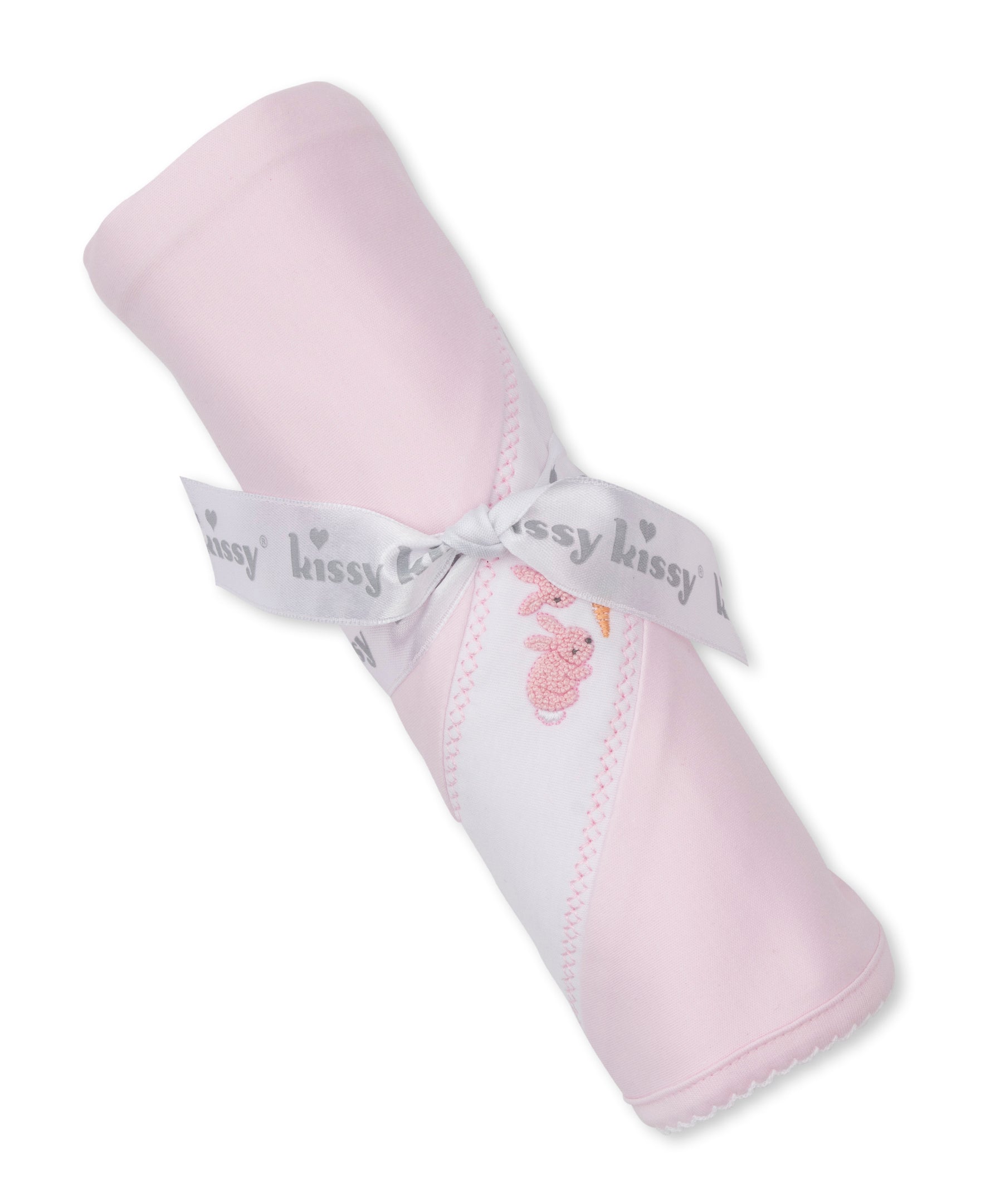 Premier Baby Bunny Patch Pink Hand Emb. Blanket - Kissy Kissy