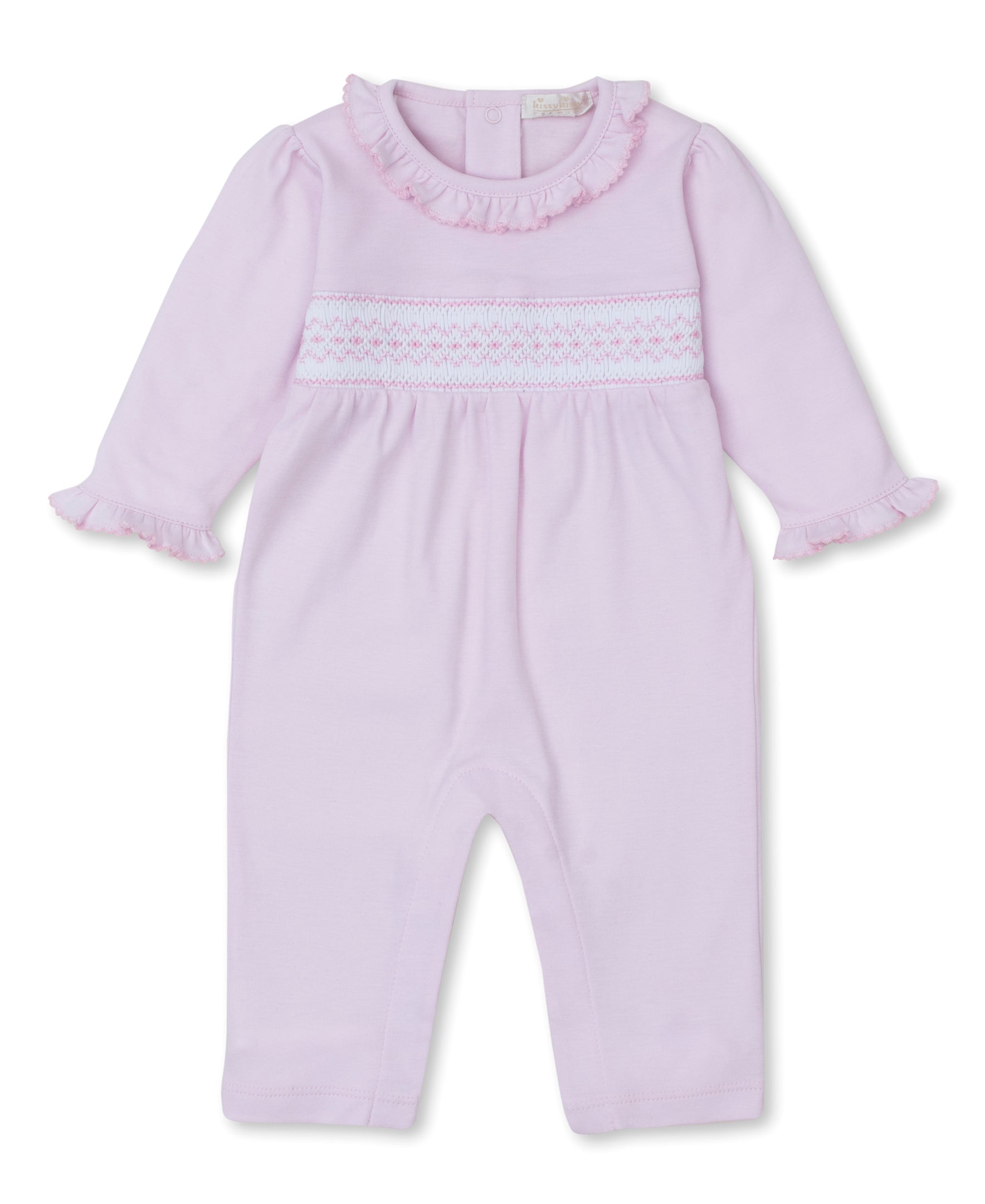 CLB Fall 24 Pink Hand Smocked Playsuit - Kissy Kissy