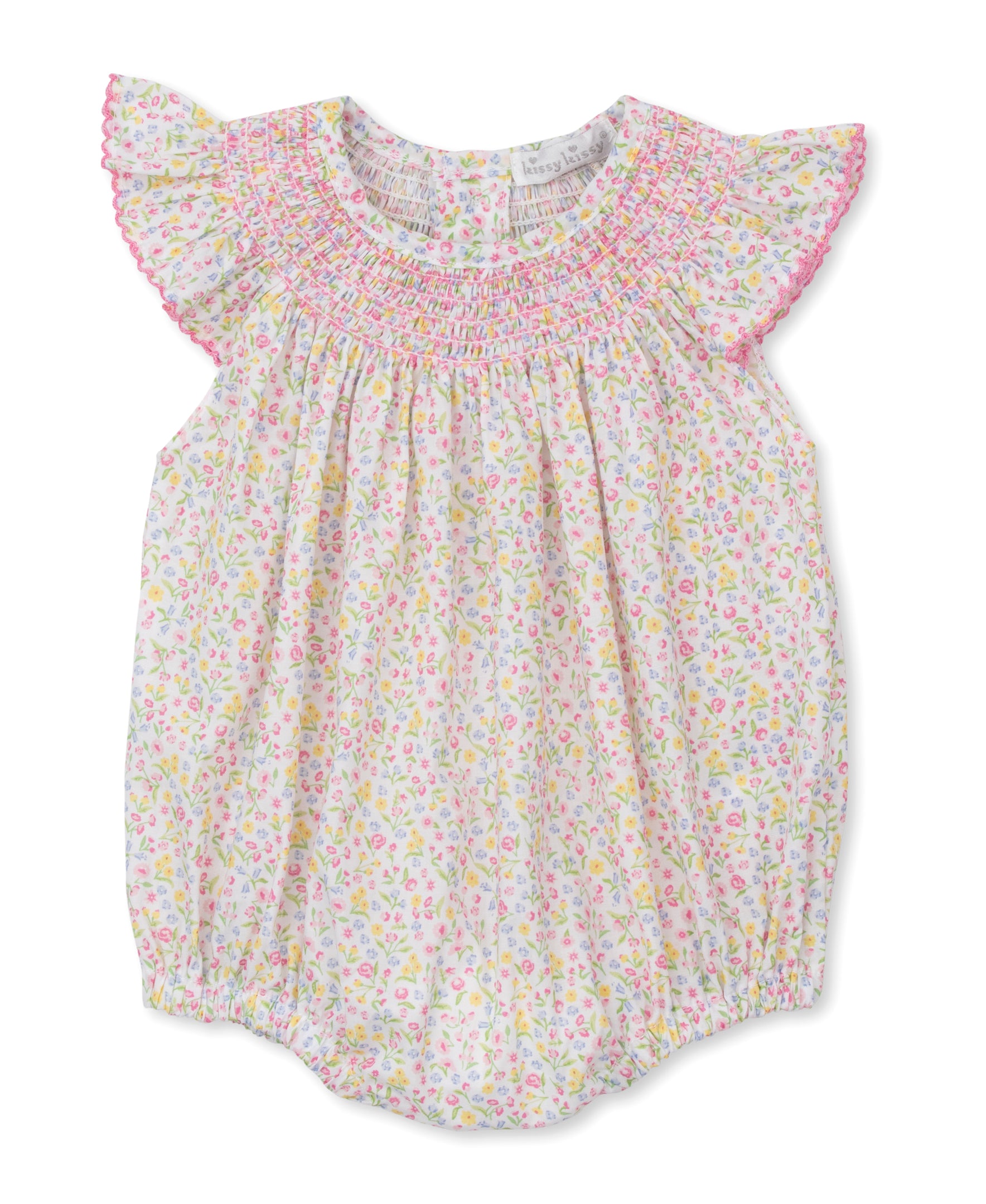 Garden Trellis Floral Smocked Woven Bubble - Kissy Kissy