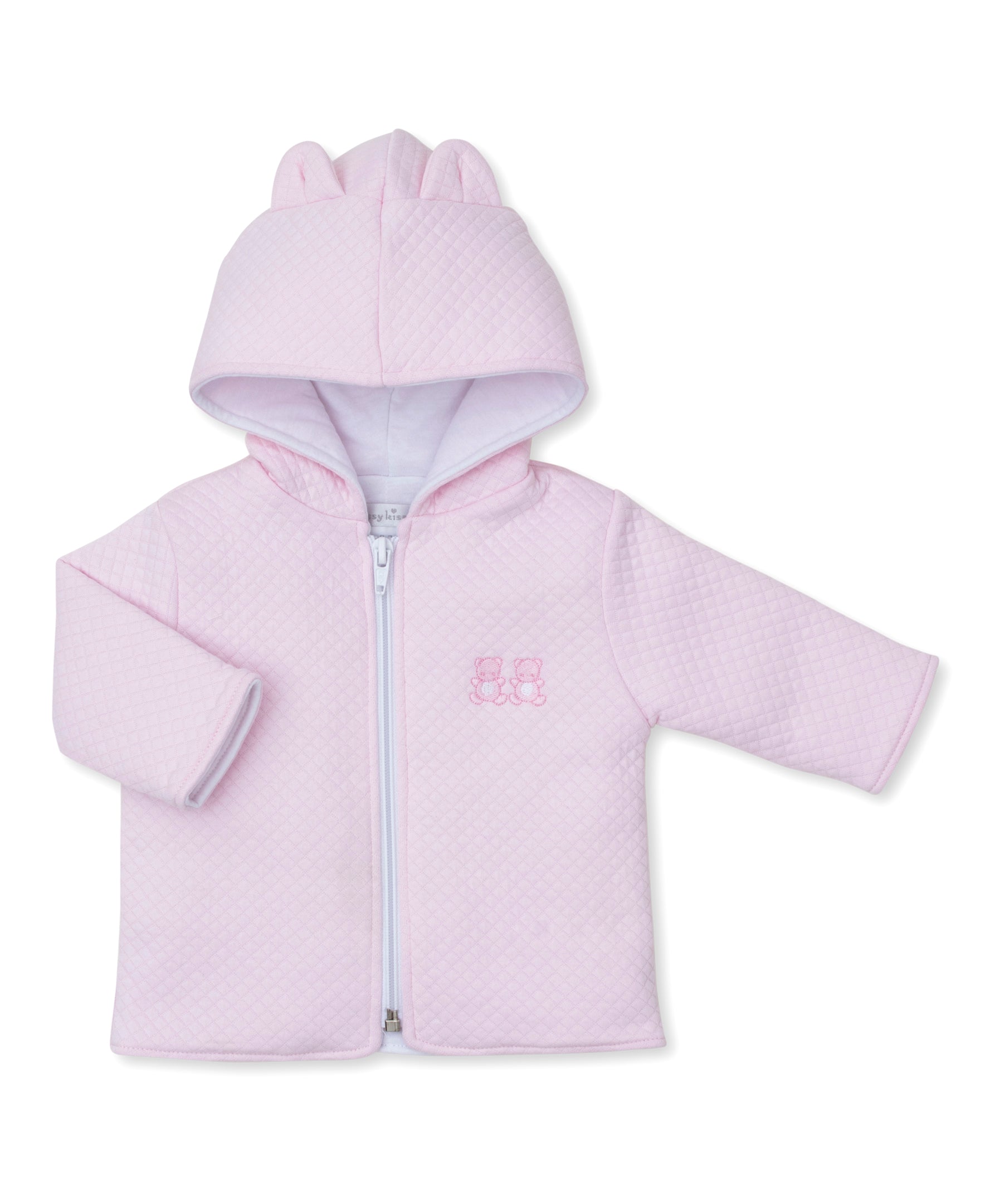 Baby Bear Cub Pink Jacquard Padded Zip Jacket