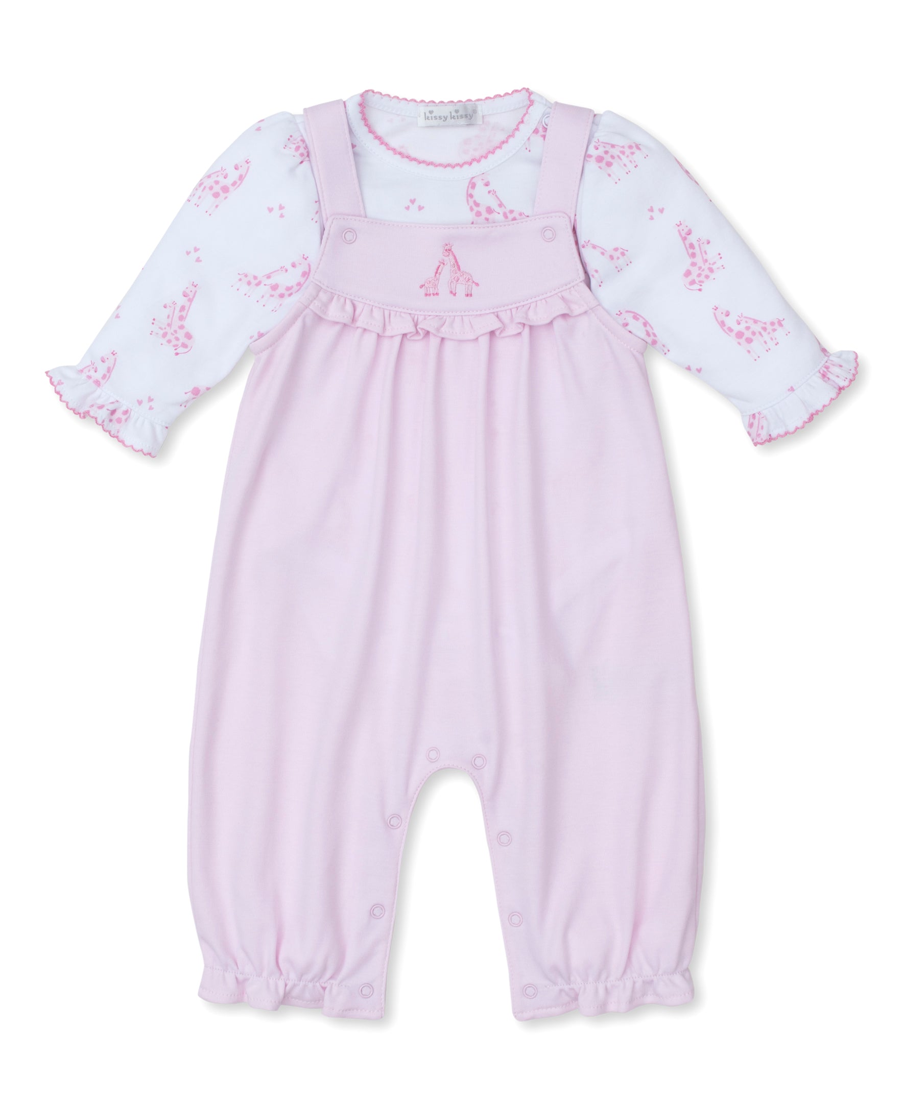 Giraffe Glee Pink Overall Set - Kissy Kissy