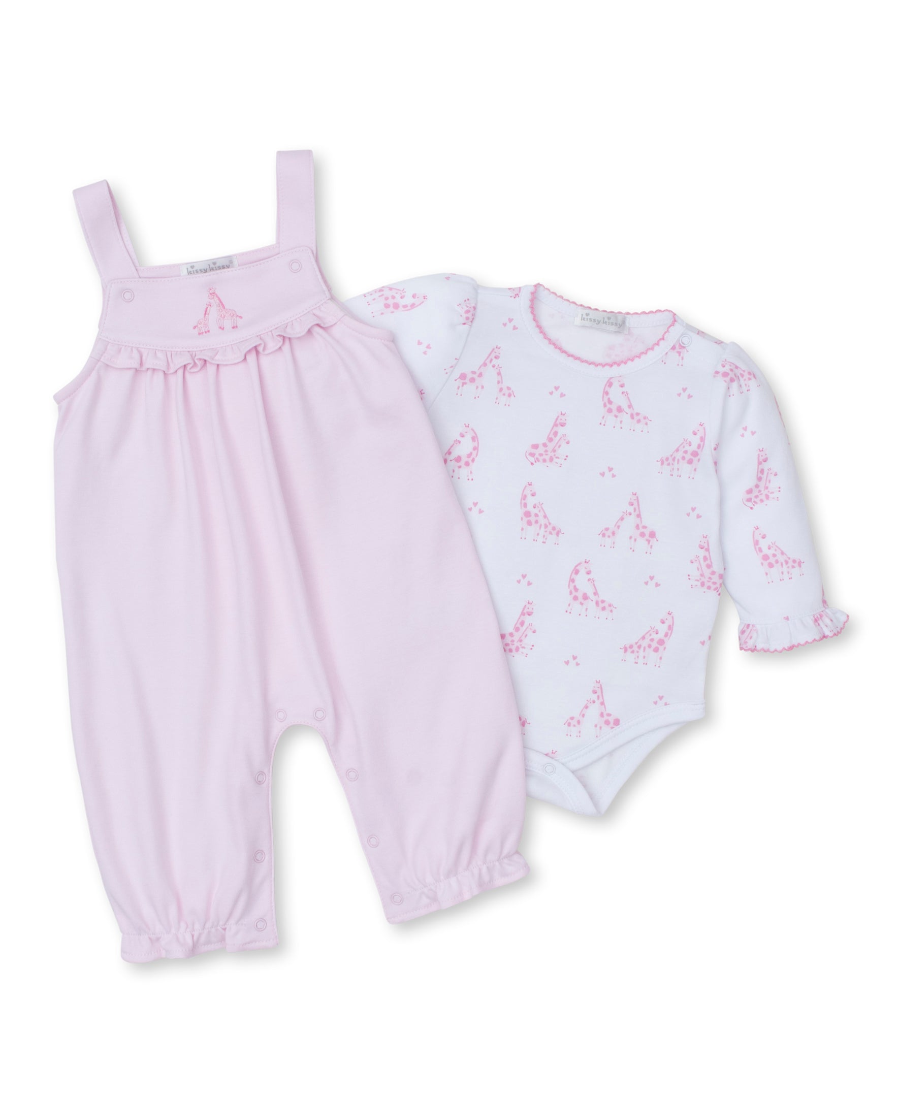 Giraffe Glee Pink Overall Set - Kissy Kissy