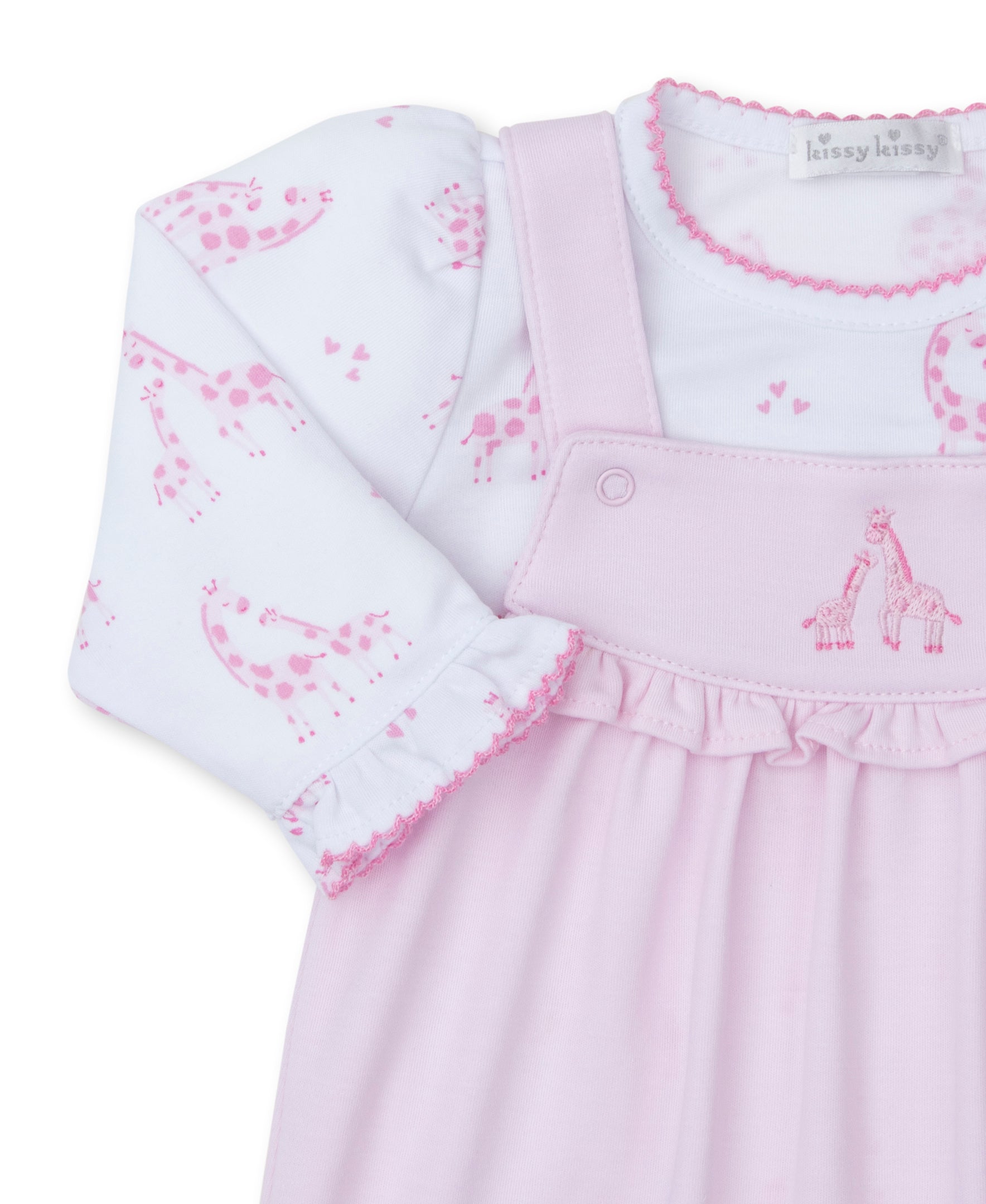 Giraffe Glee Pink Overall Set - Kissy Kissy