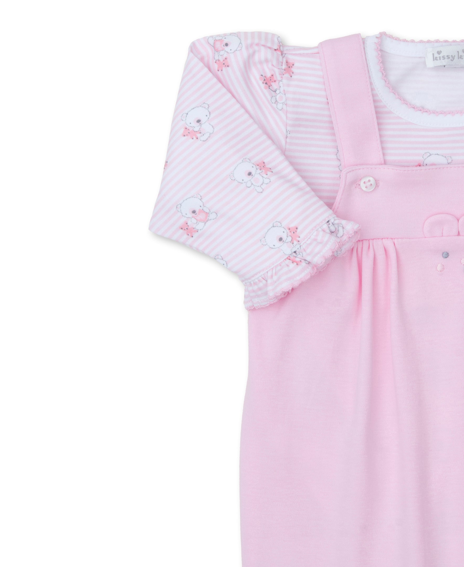 Beary Best Friends Pink Overall Set - Kissy Kissy