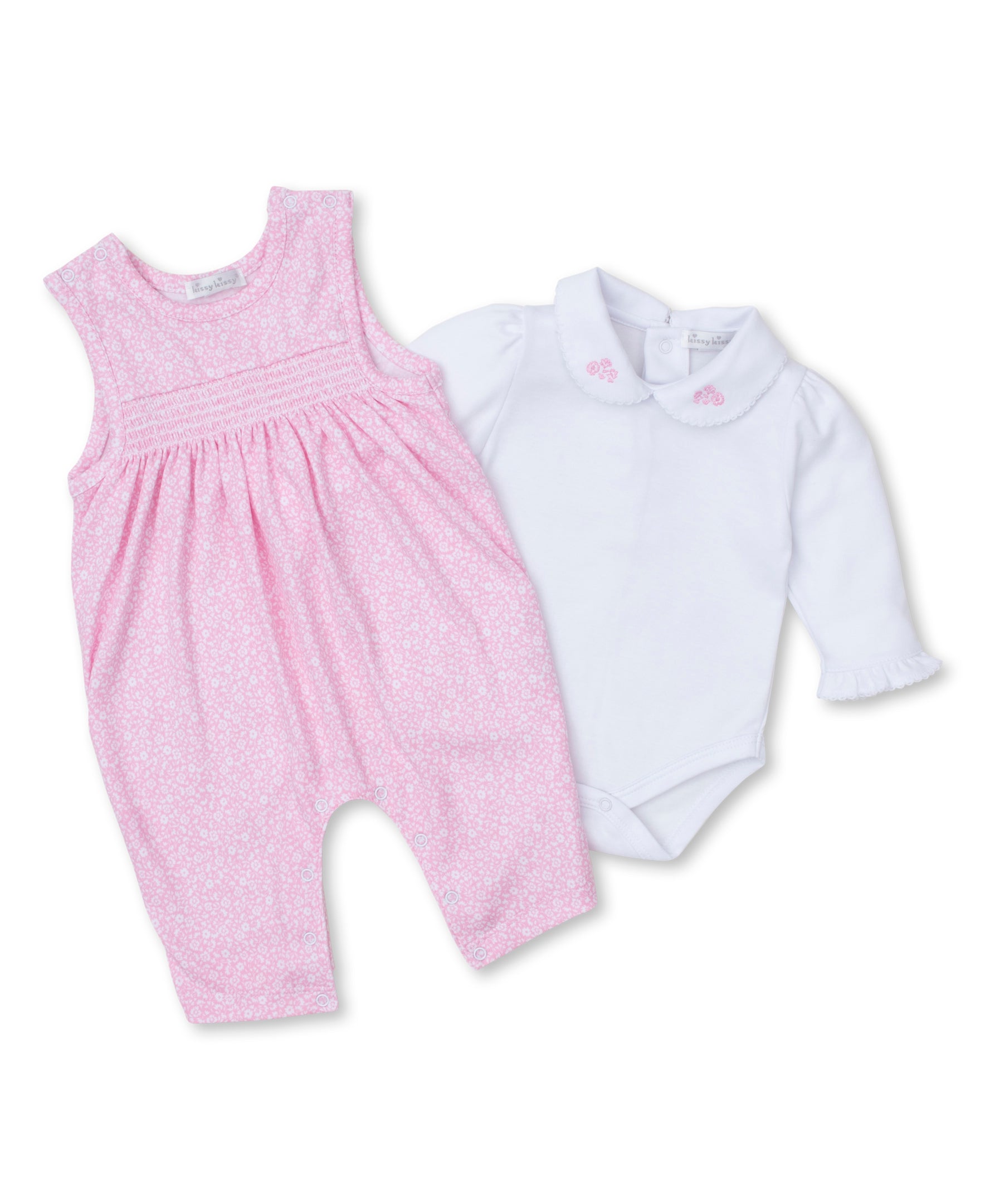 Fall Flower Patch Pink Overall Set - Kissy Kissy