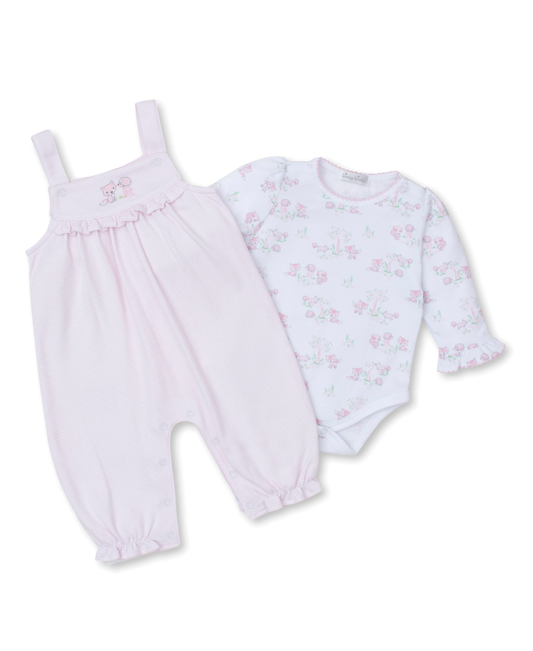 Forest Fun Pink Overall Set - Kissy Kissy