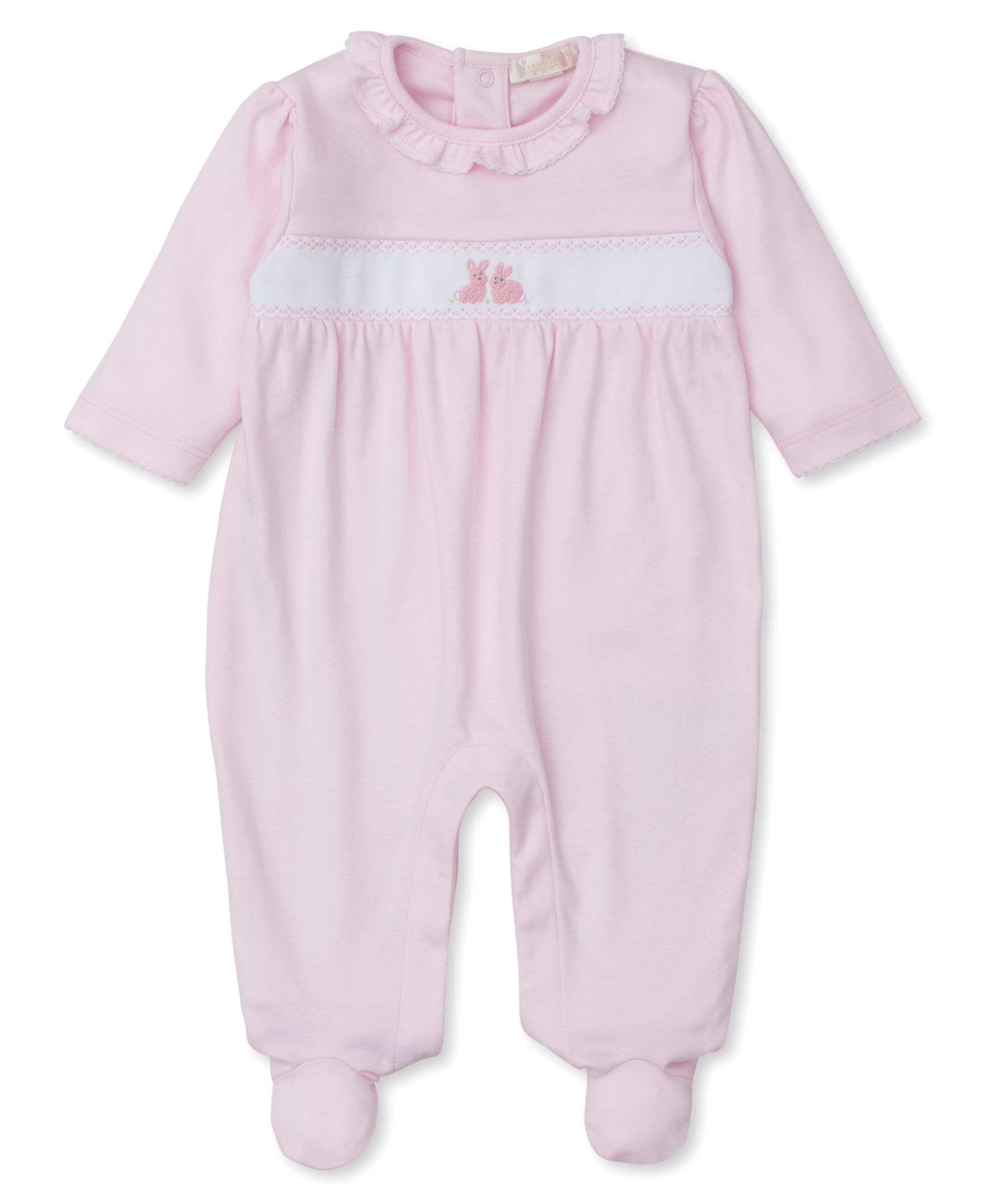 Premier Cottontail Hollows Pink Hand Emb. Footie - Kissy Kissy