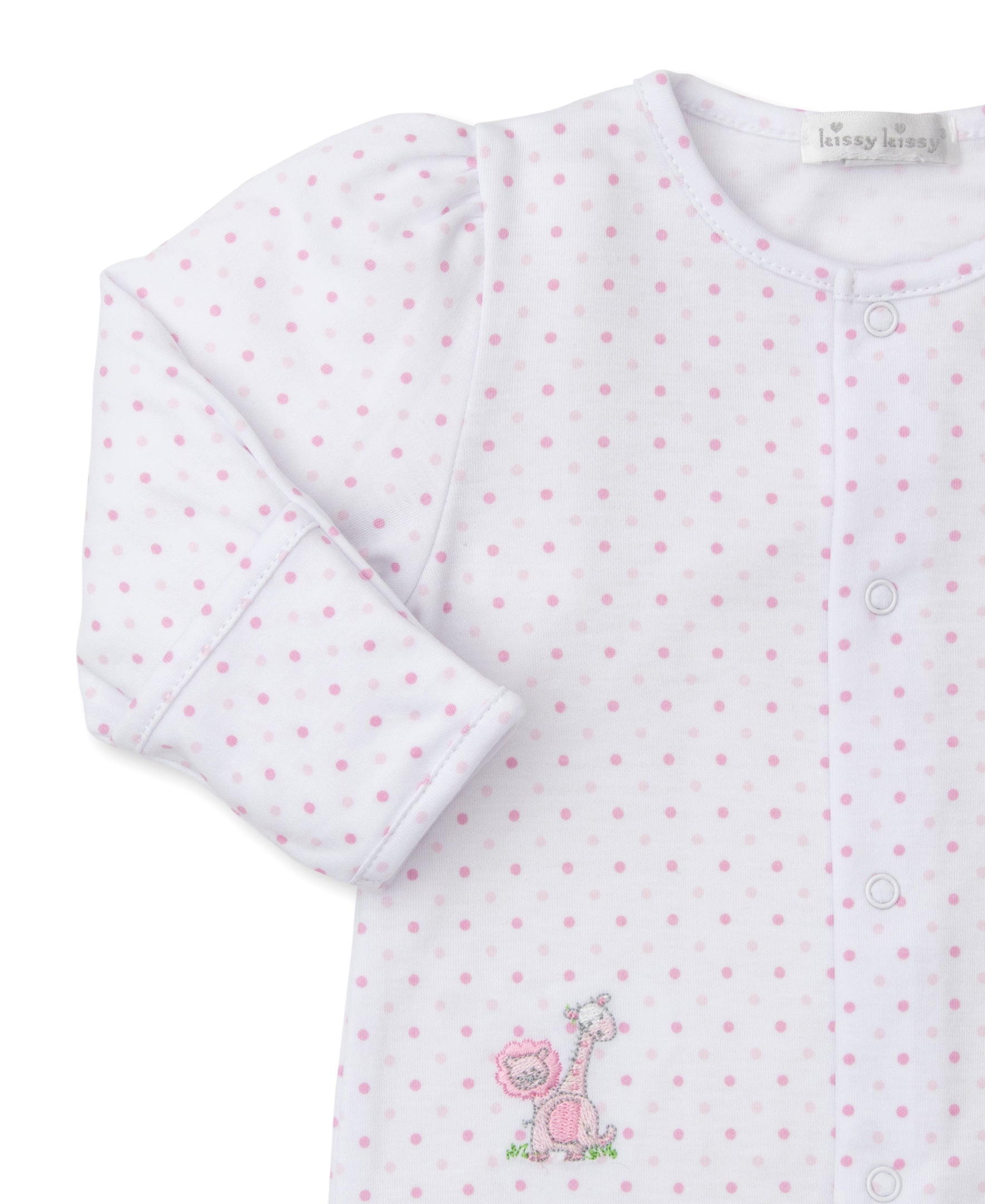 Gingham Jungle Pink Dotted Footie - Kissy Kissy