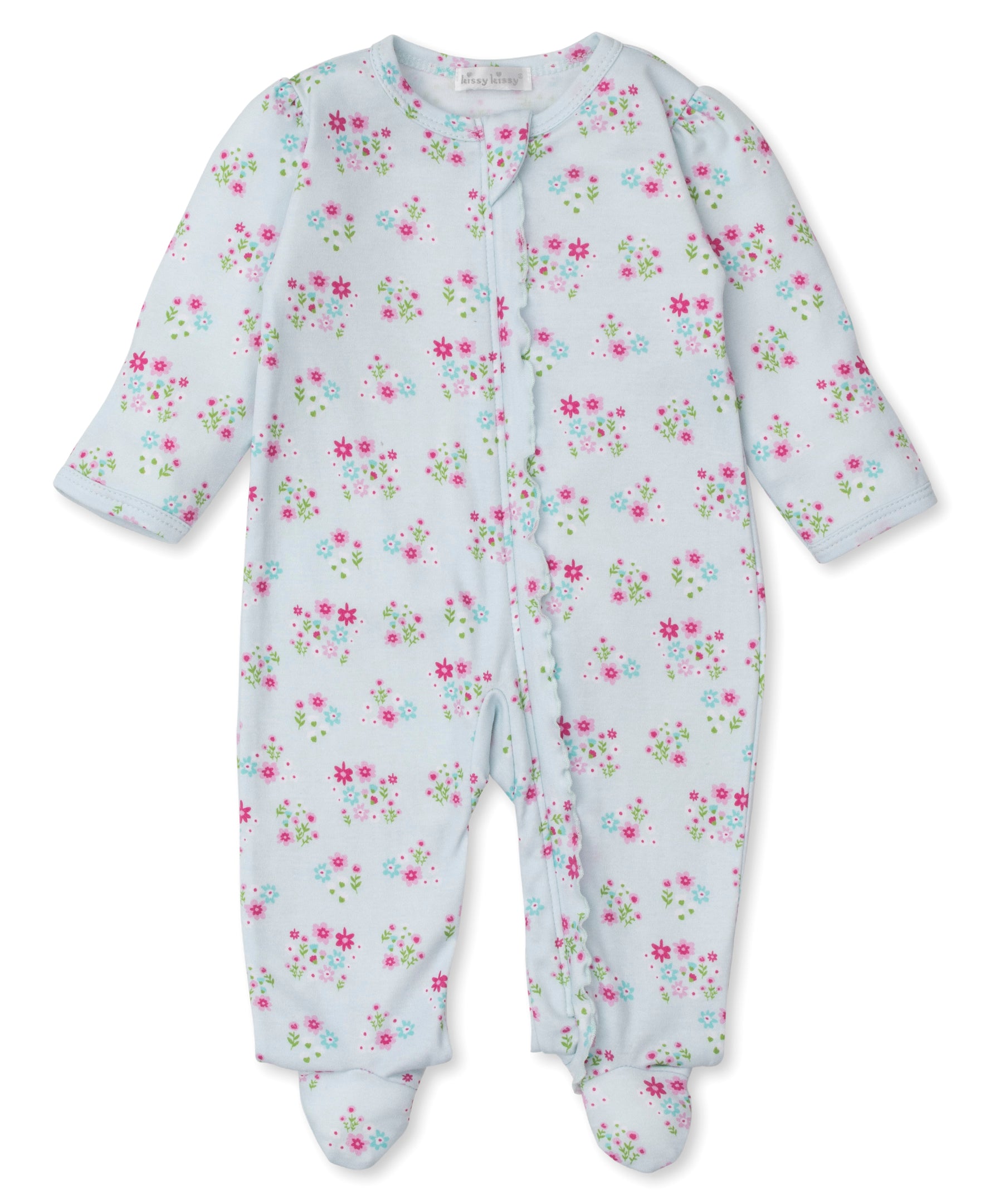 Bunny Blossoms Floral Zip Footie - Kissy Kissy