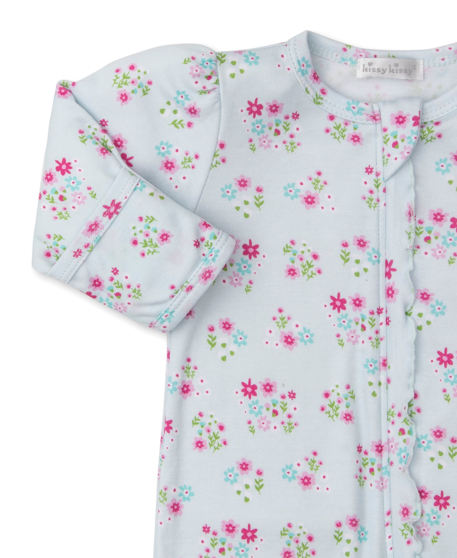 Bunny Blossoms Floral Zip Footie - Kissy Kissy