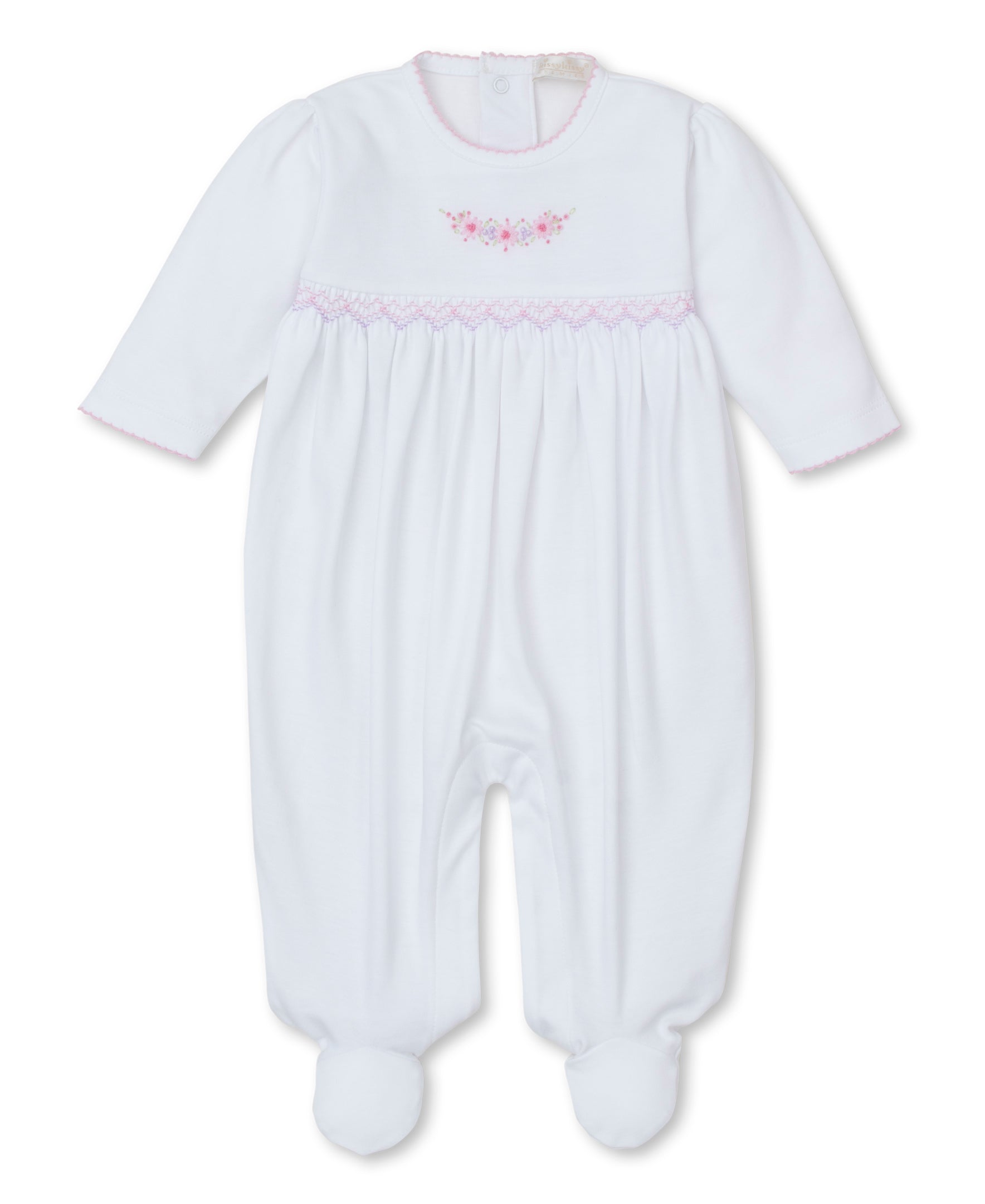 Premier Fall Swag White Hand Smocked Footie - Kissy Kissy