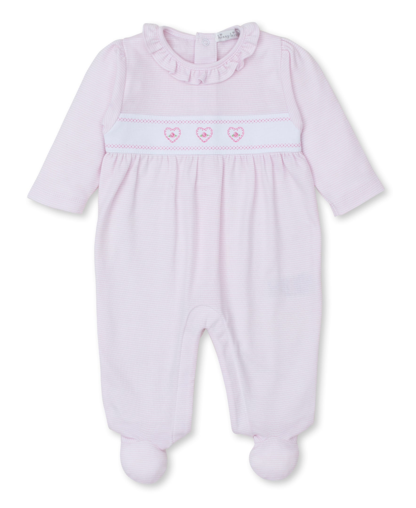 Classic Treasures FA24 Pink Stripe Footie - Kissy Kissy