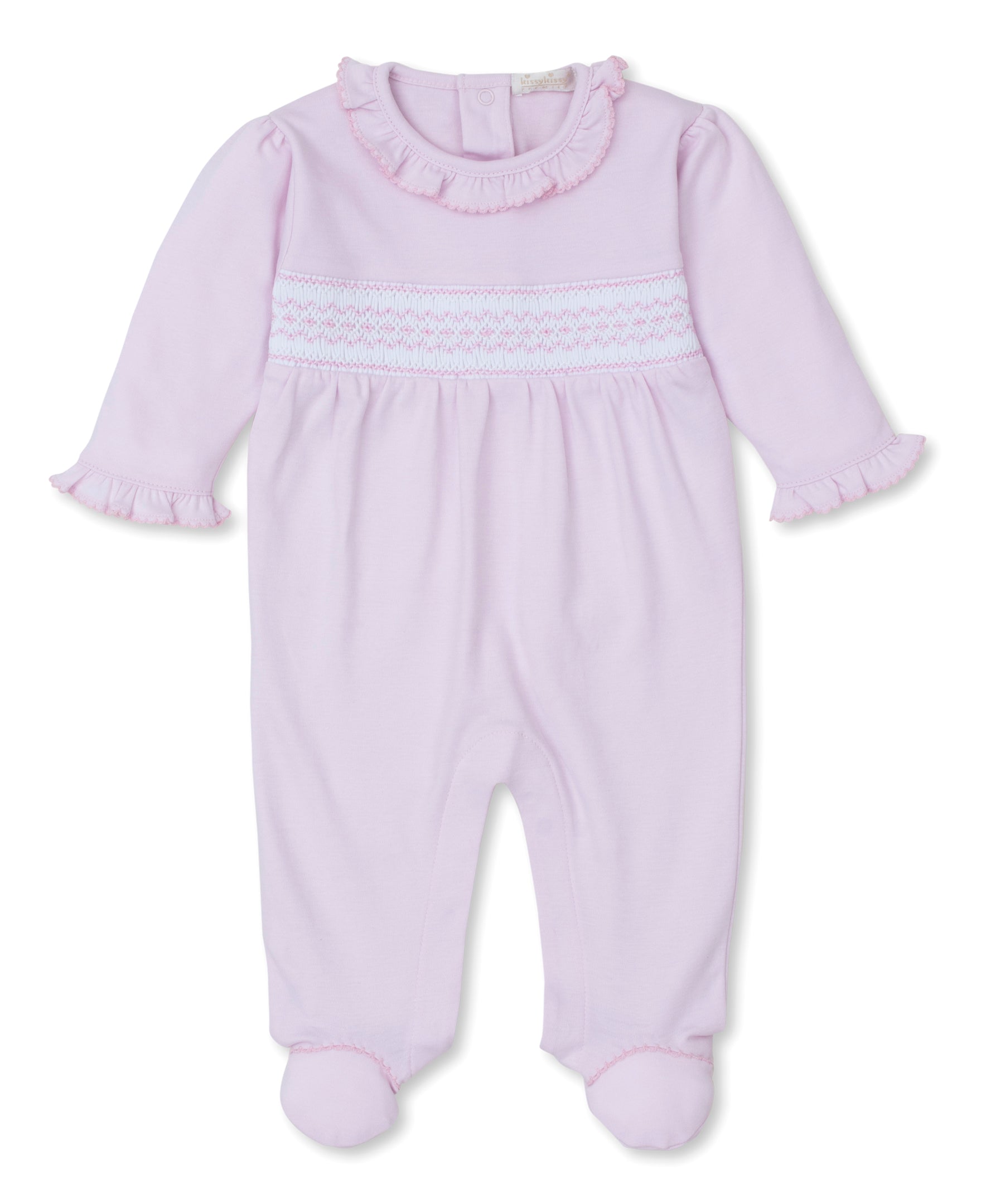 CLB Fall 24 Pink Hand Smocked Footie - Kissy Kissy