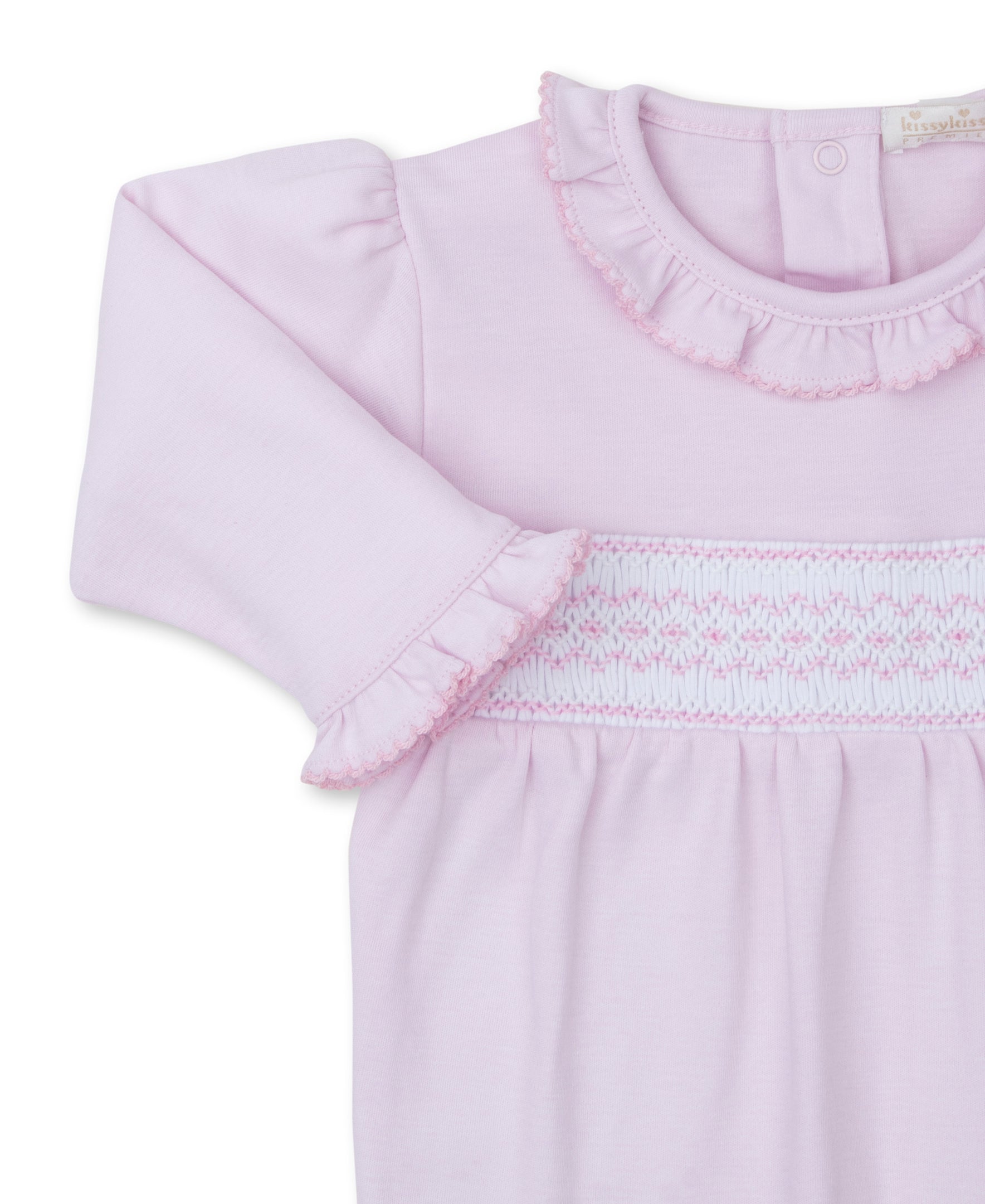 CLB Fall 24 Pink Hand Smocked Footie - Kissy Kissy