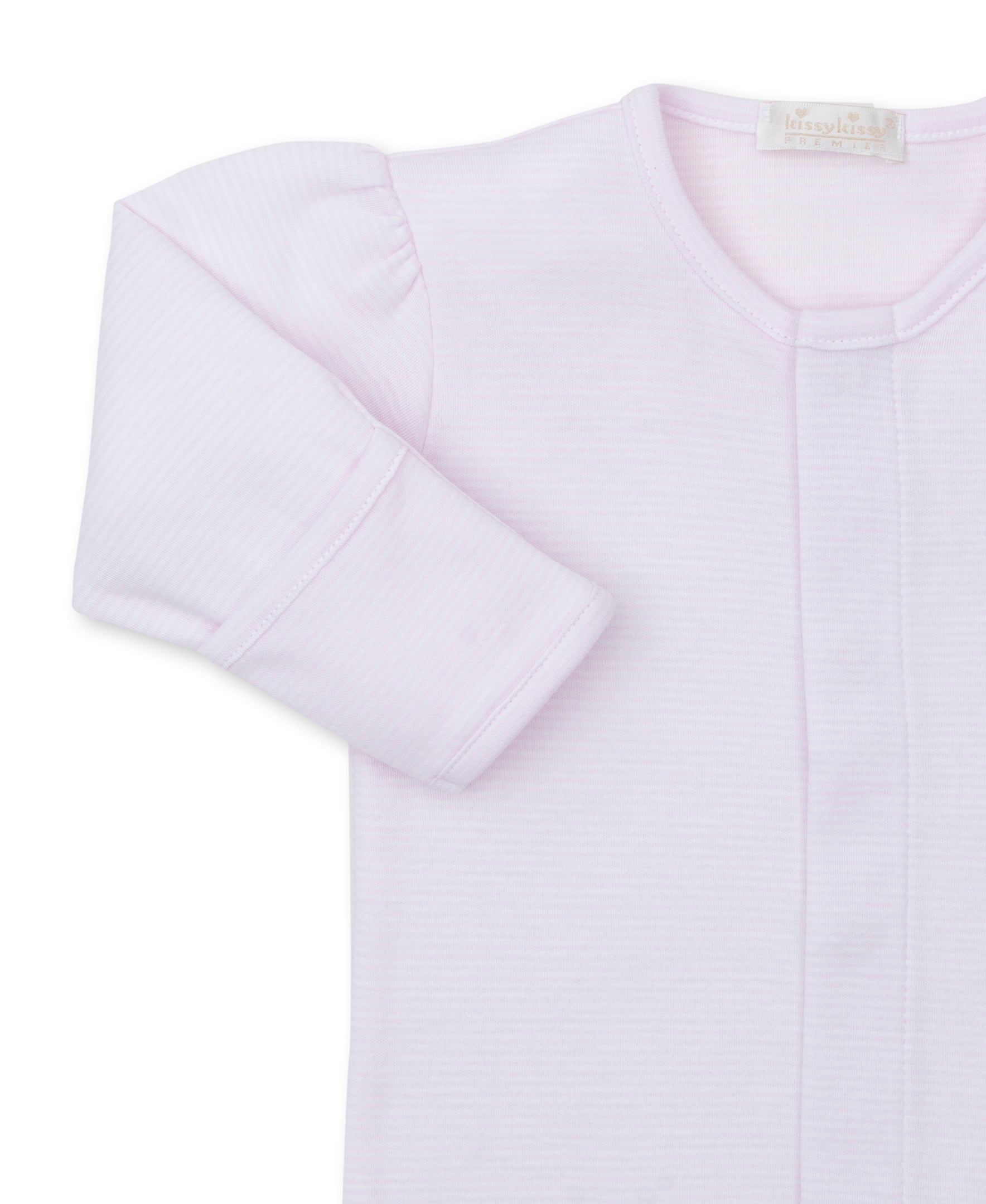 Premier Puppies Hand Emb. Pink Stripe Footie - Kissy Kissy