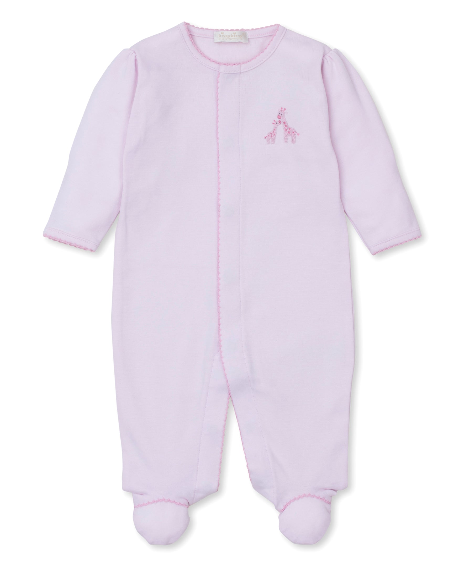 Premier Giraffe Glee Pink Hand Emb. Footie - Kissy Kissy