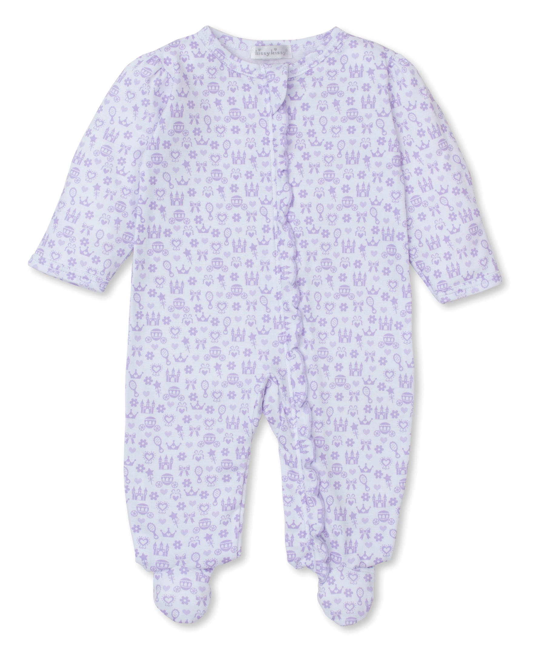 Royal Details Lilac Zip Footie - Kissy Kissy