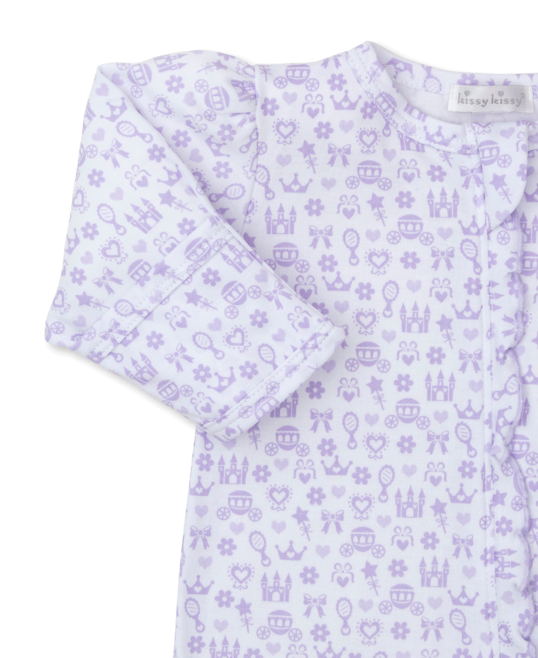 Royal Details Lilac Zip Footie - Kissy Kissy