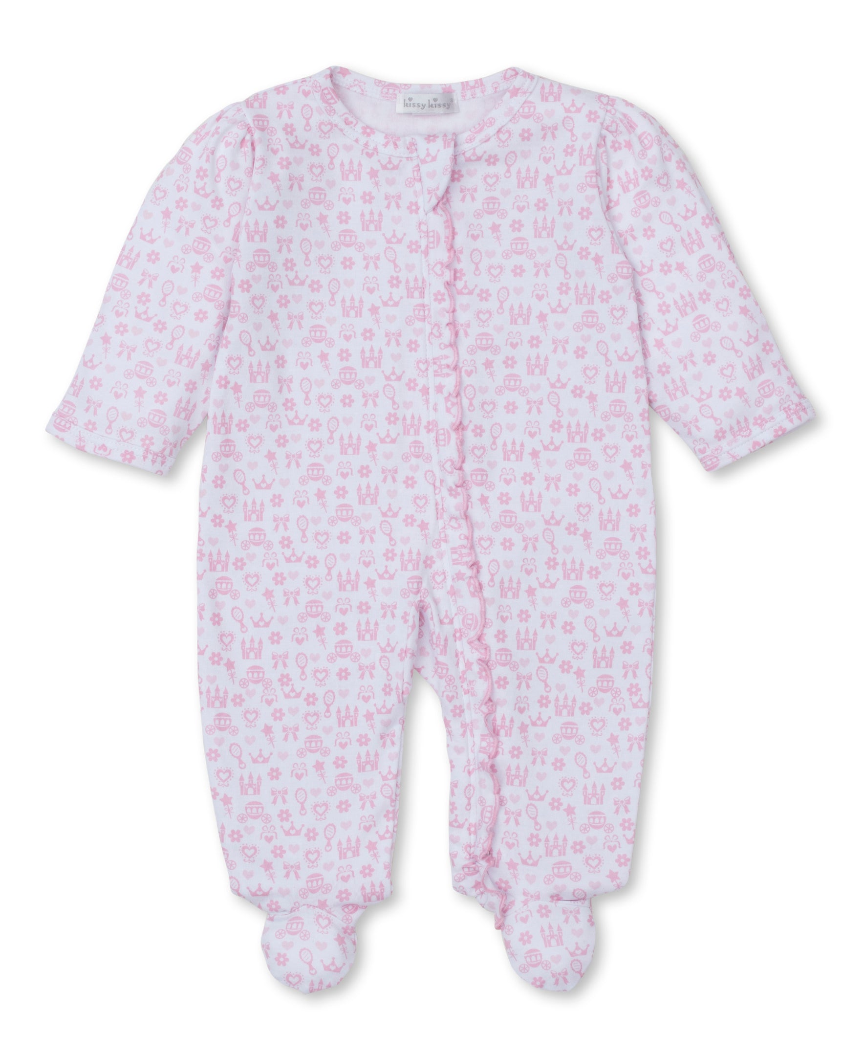 Royal Details Pink Zip Footie - Kissy Kissy