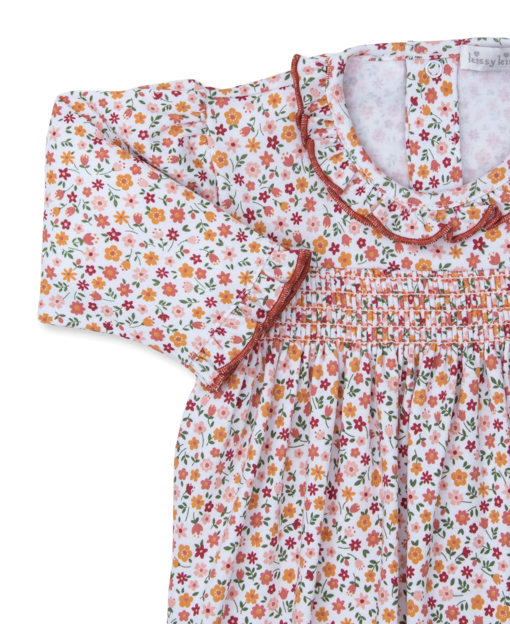 Autumn Blossoms Smocked Footie - Kissy Kissy