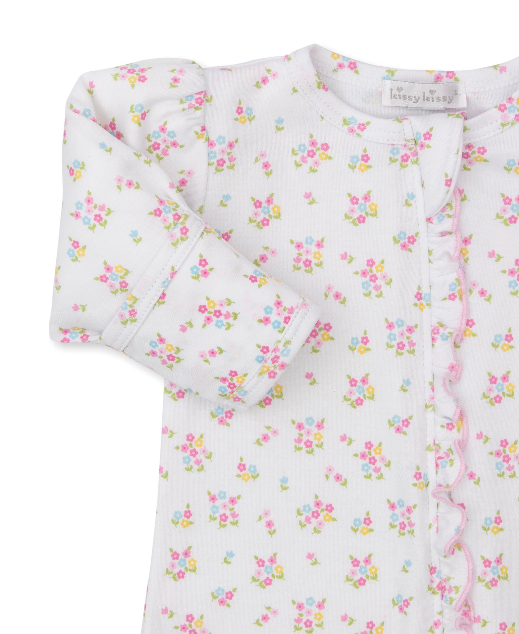 Rainbow Flowers Zip Footie - Kissy Kissy