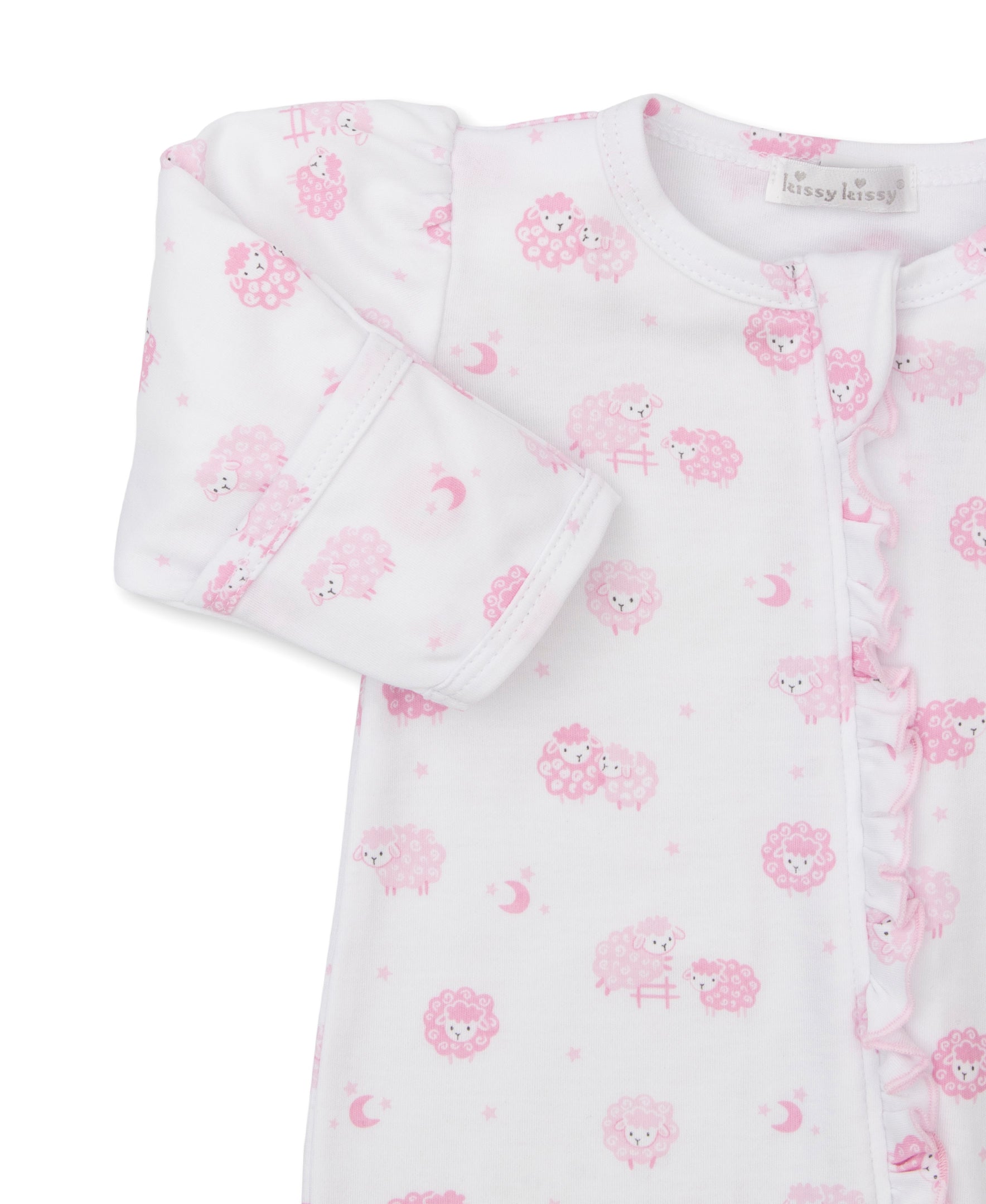 Baa Baa Baby Sheep Pink Zip Footie - Kissy Kissy