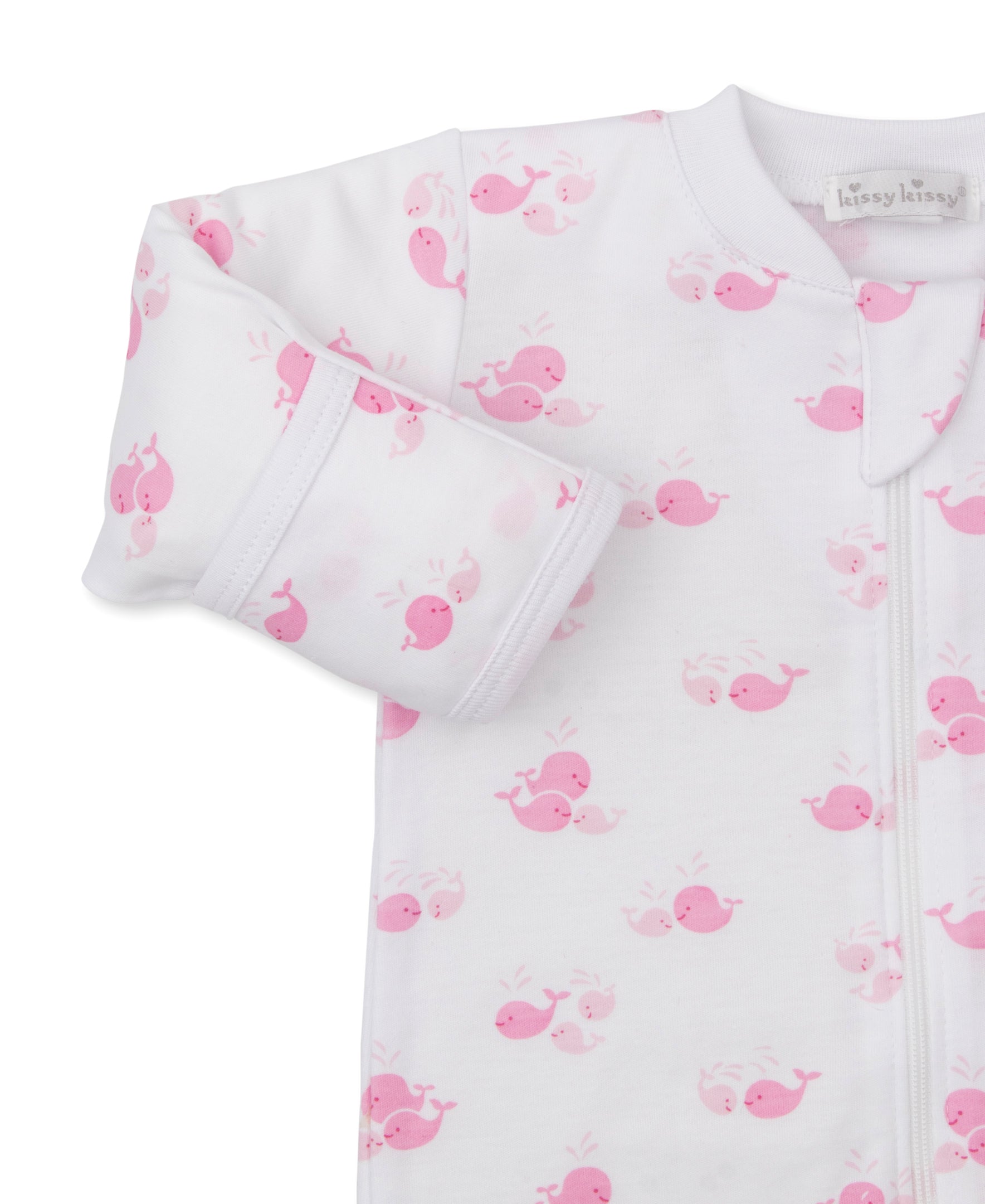 Whale Wonder Pink Zip Footie - Kissy Kissy