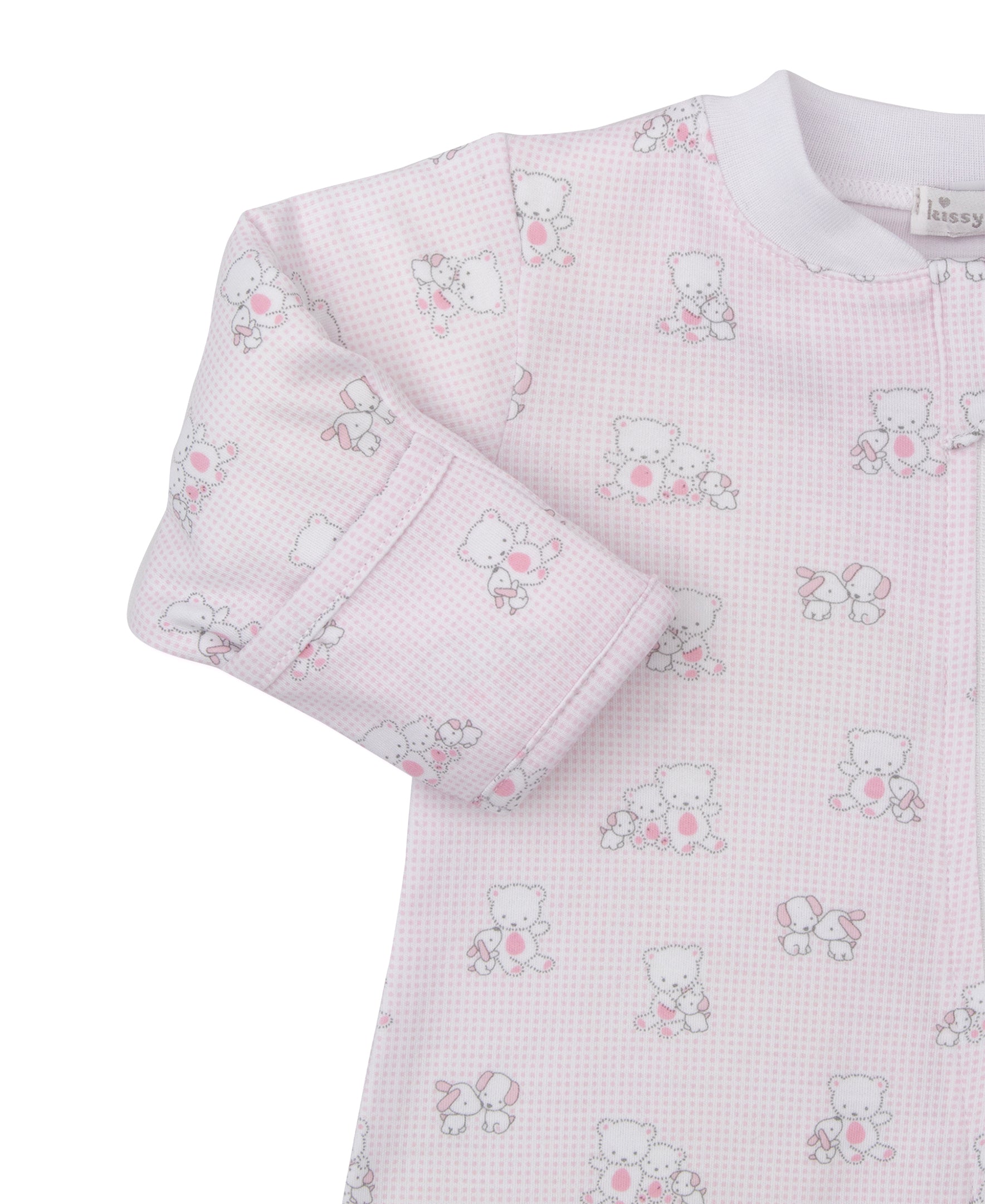 Beary Besties Pink Zip Footie - Kissy Kissy