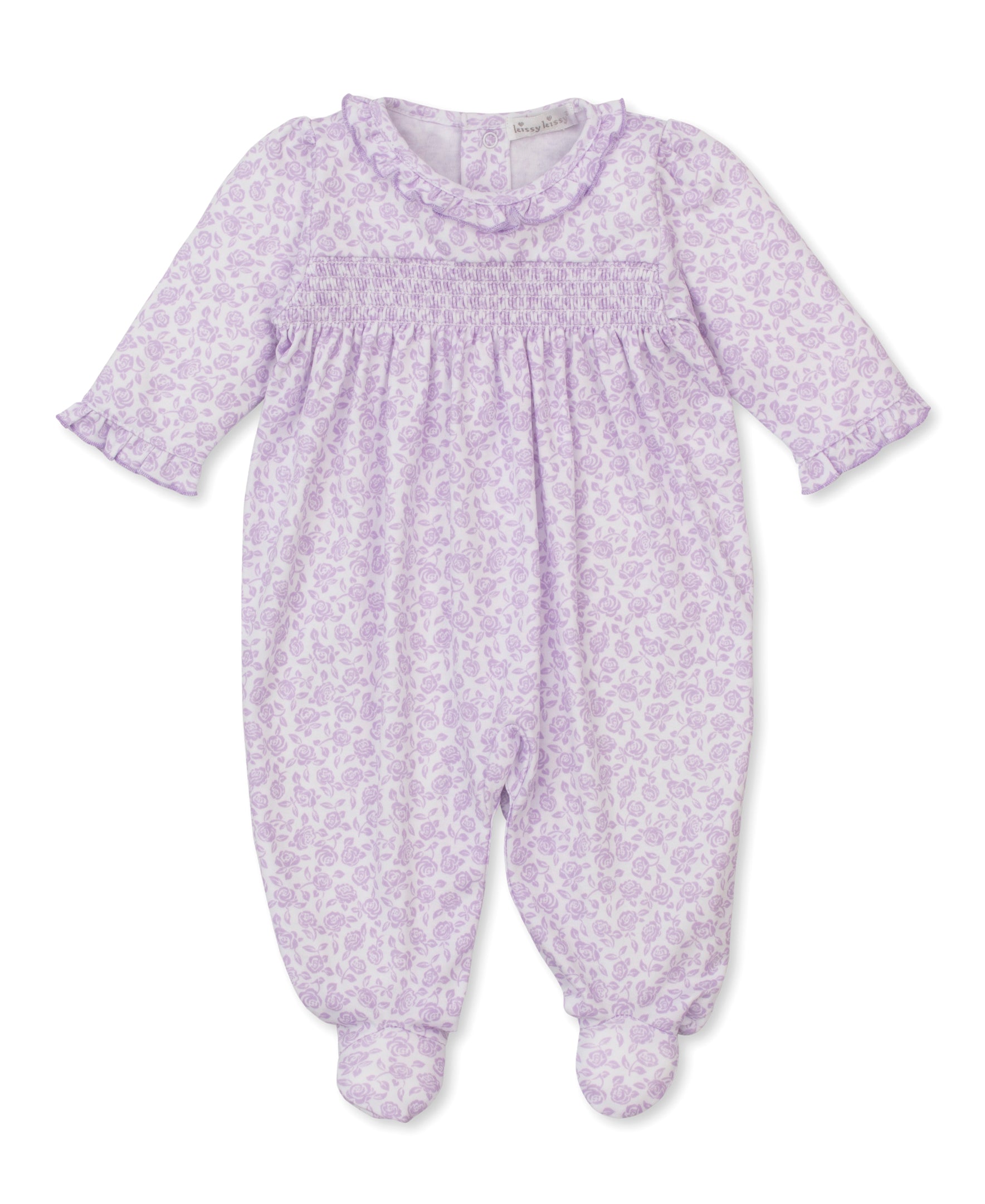 Summer Gardens Lilac Smocked Footie - Kissy Kissy