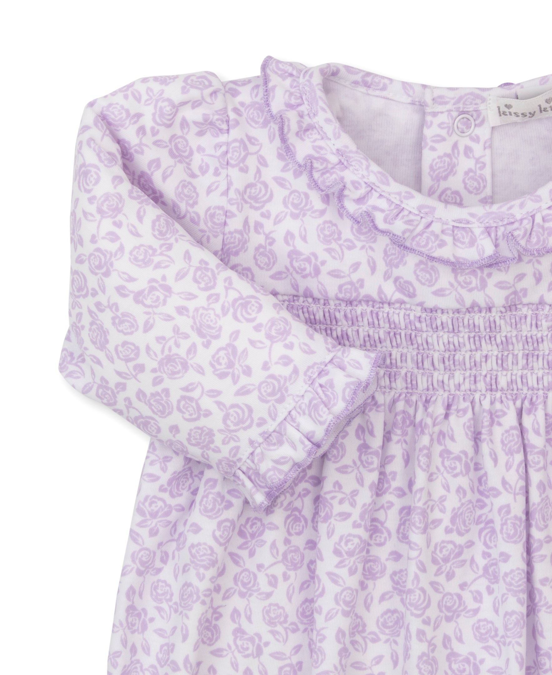 Summer Gardens Lilac Smocked Footie - Kissy Kissy