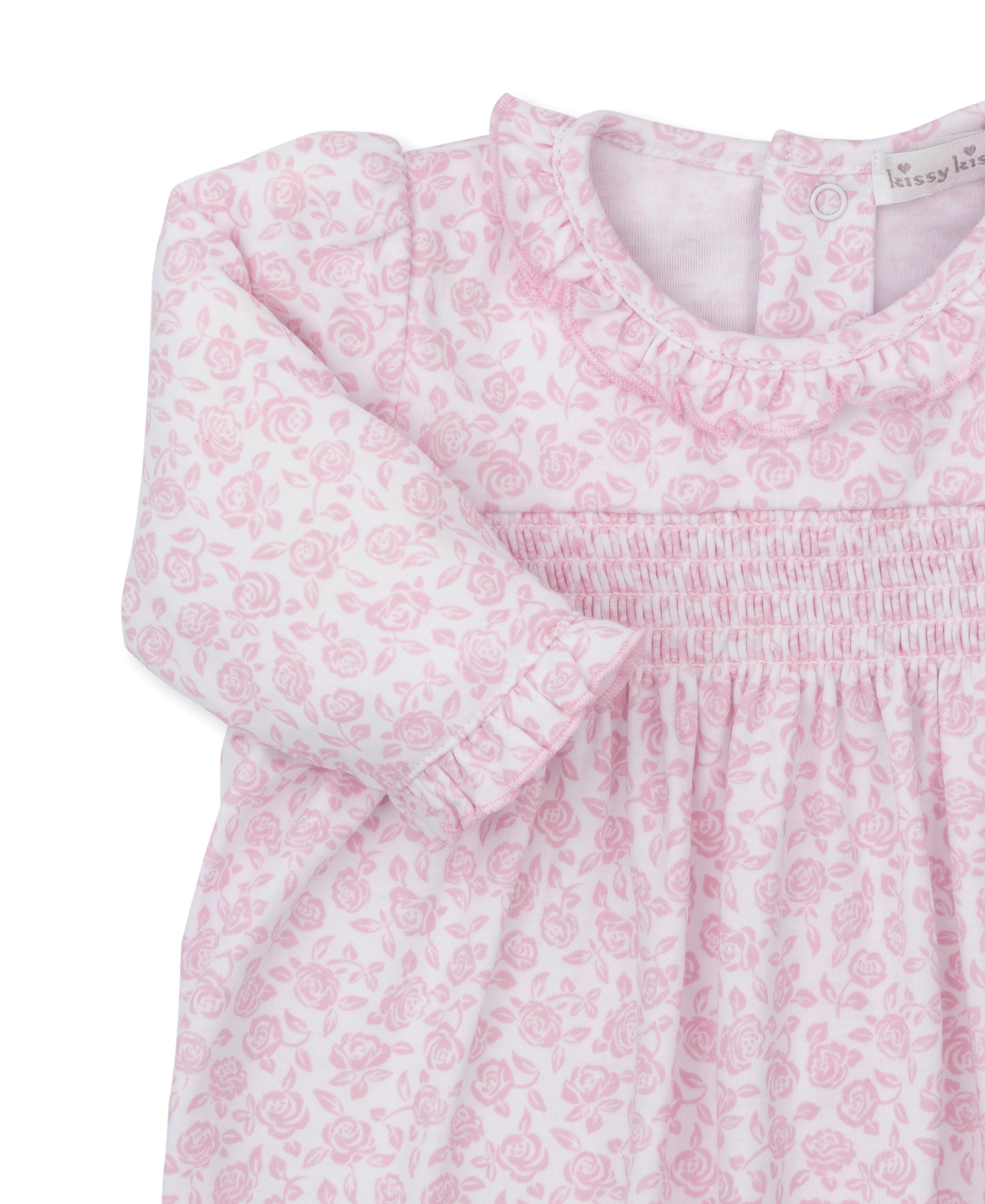 Summer Gardens Pink Smocked Footie - Kissy Kissy