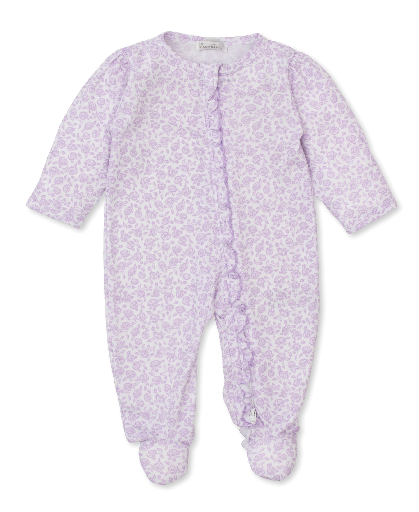 Summer Gardens Lilac Zip Footie - Kissy Kissy